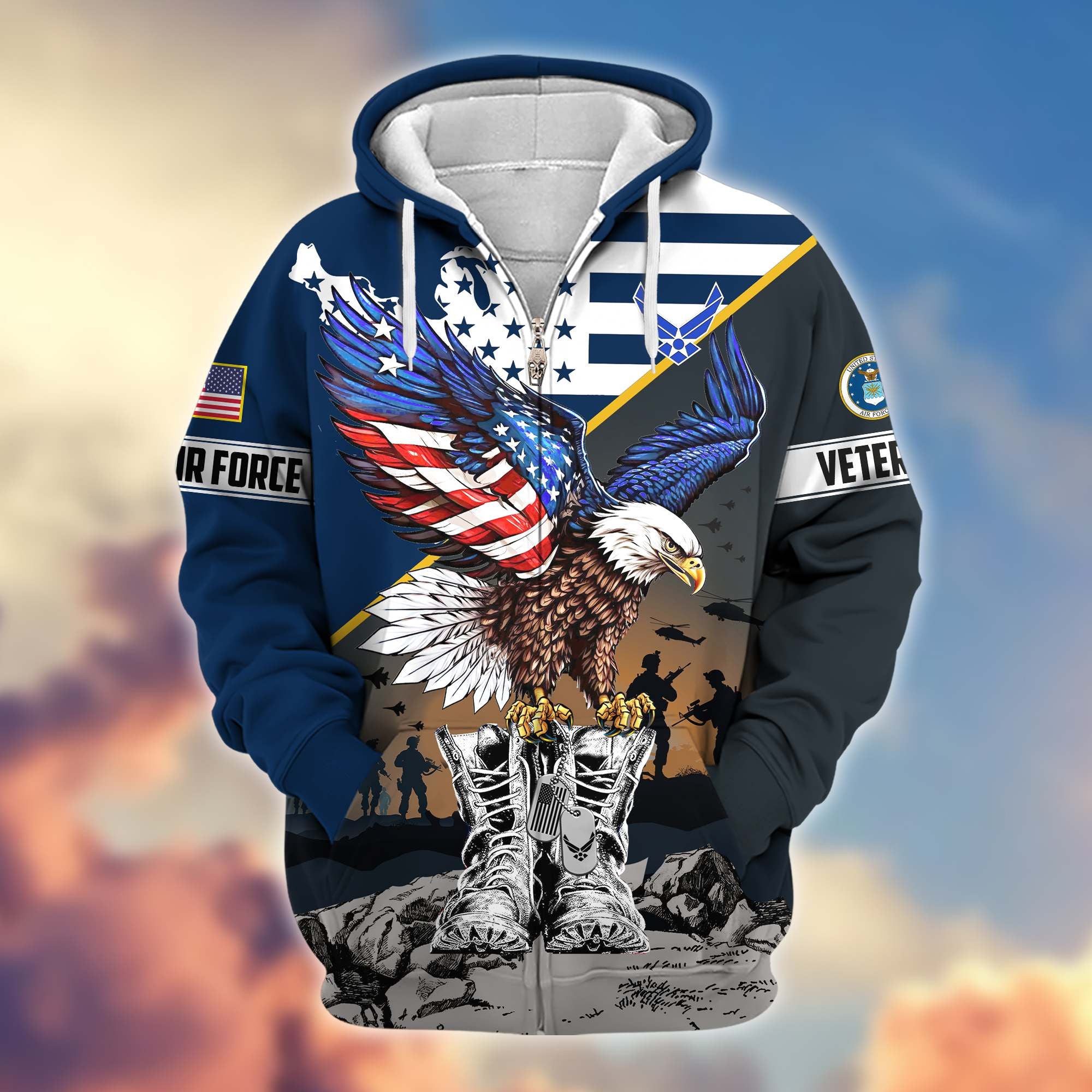 Premium Honoring All Who Served US Veterans Zip Hoodie APHN161211, Gifts For US Veterans