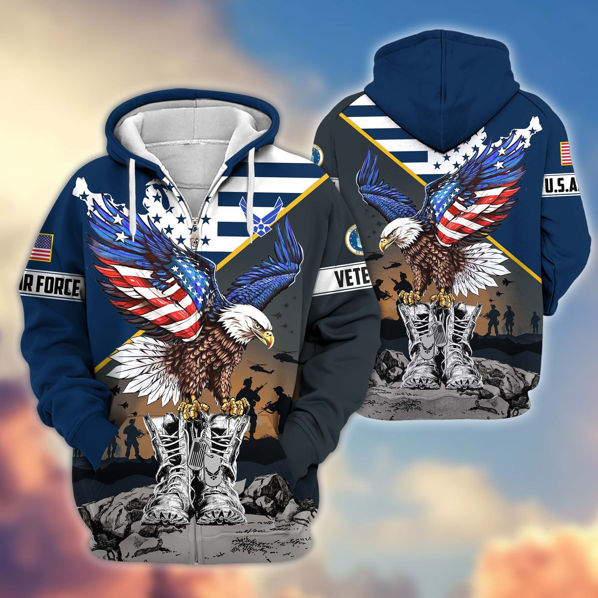 Premium Honoring All Who Served US Veterans Zip Hoodie APHN161211, Gifts For US Veterans
