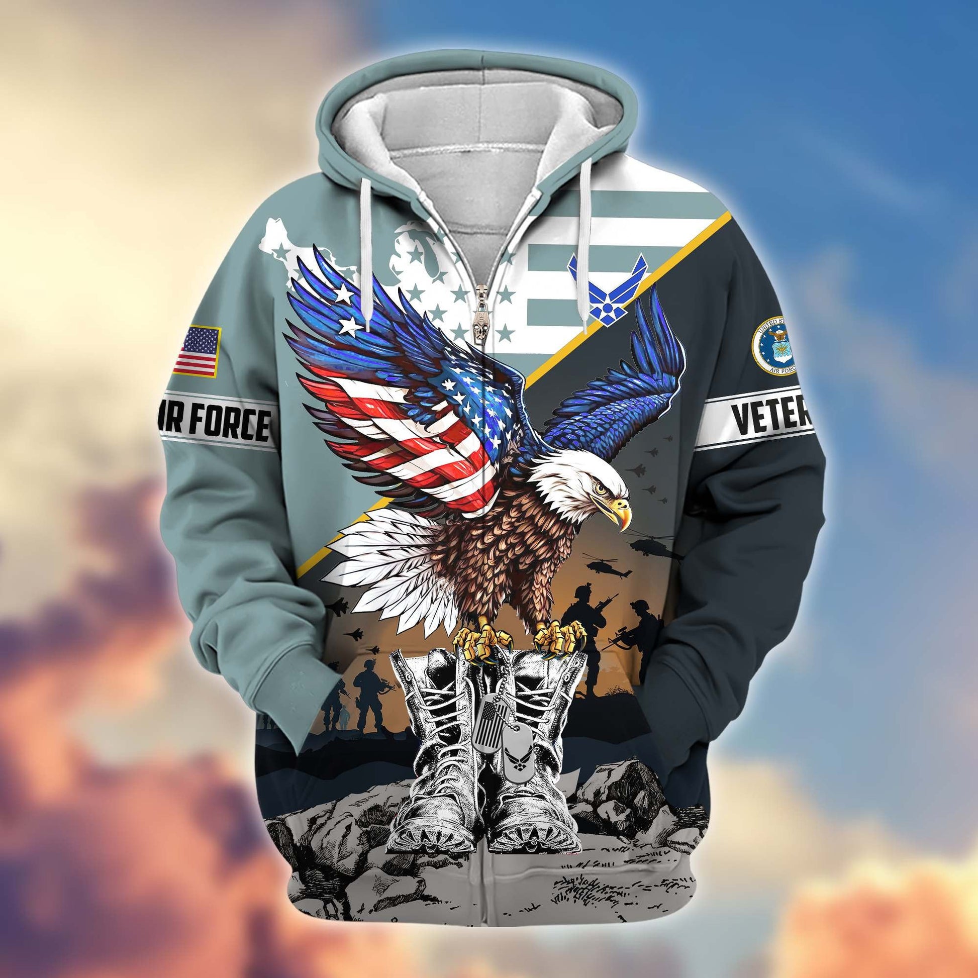 Premium Honoring All Who Served US Veterans Zip Hoodie APHN161211, Gifts For US Veterans