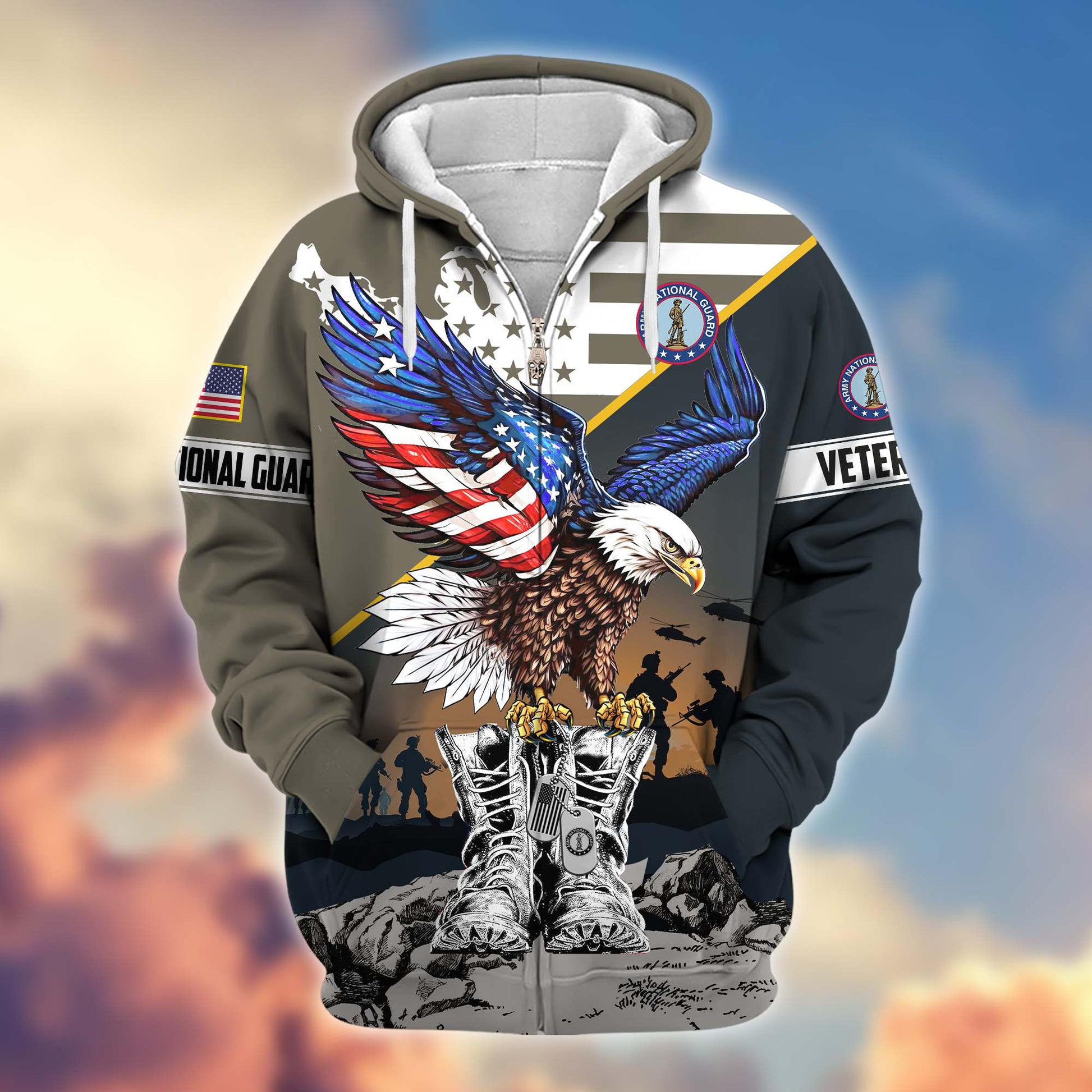 Premium Honoring All Who Served US Veterans Zip Hoodie APHN161211, Gifts For US Veterans