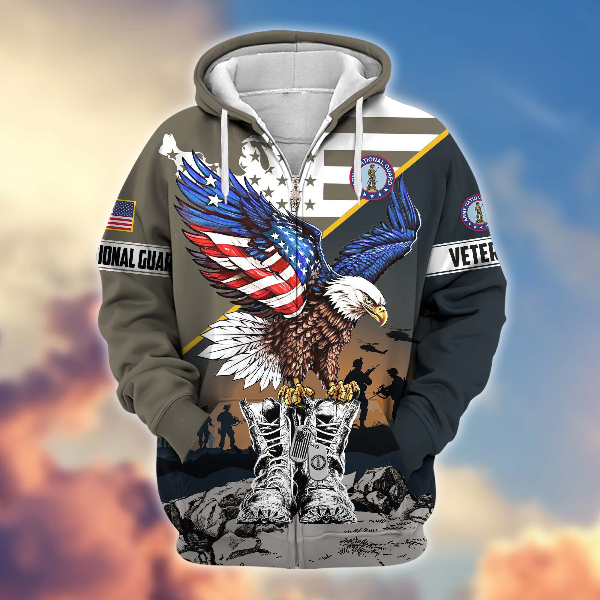 Premium Honoring All Who Served US Veterans Zip Hoodie APHN161211, Gifts For US Veterans