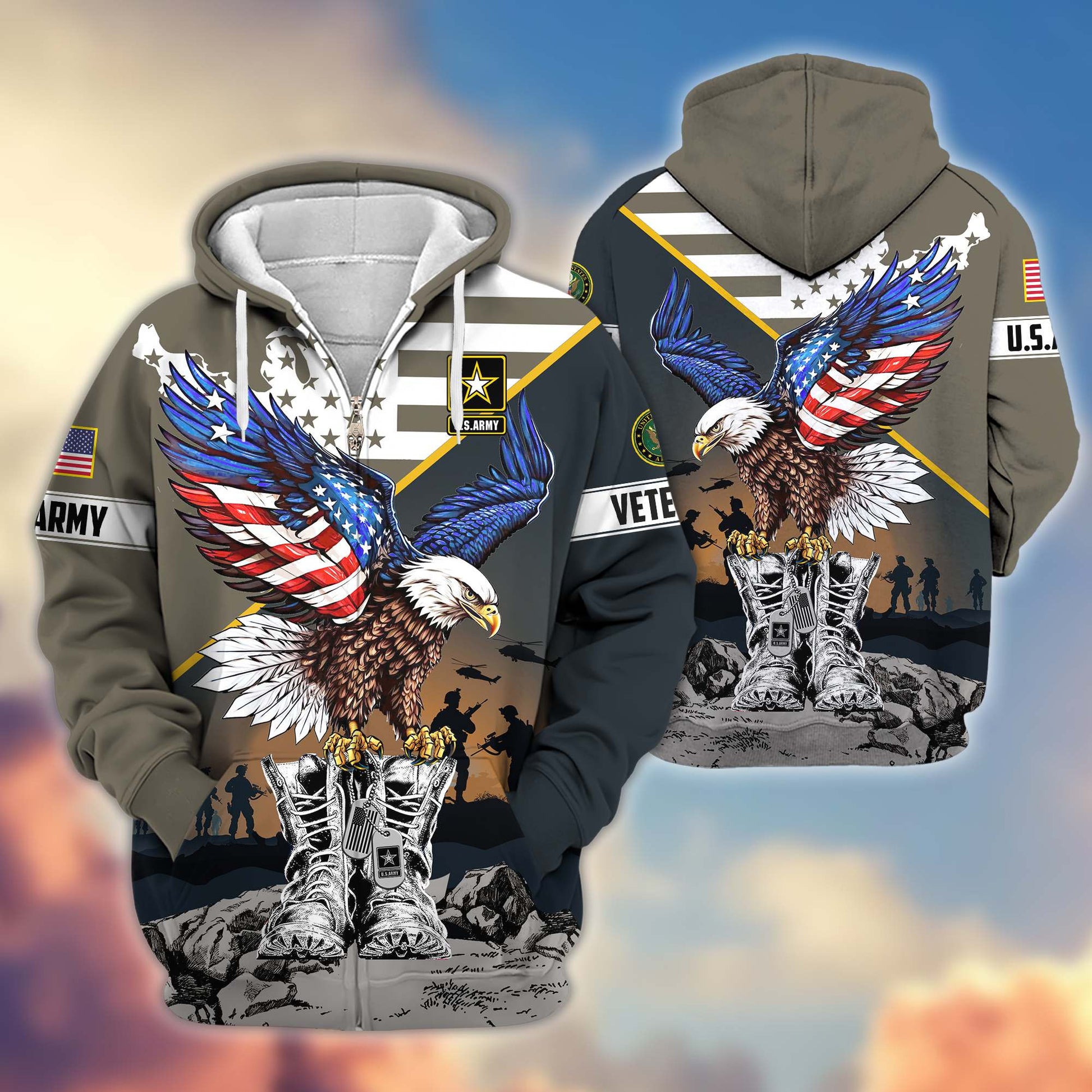 Premium Honoring All Who Served US Veterans Zip Hoodie APHN161211, Gifts For US Veterans