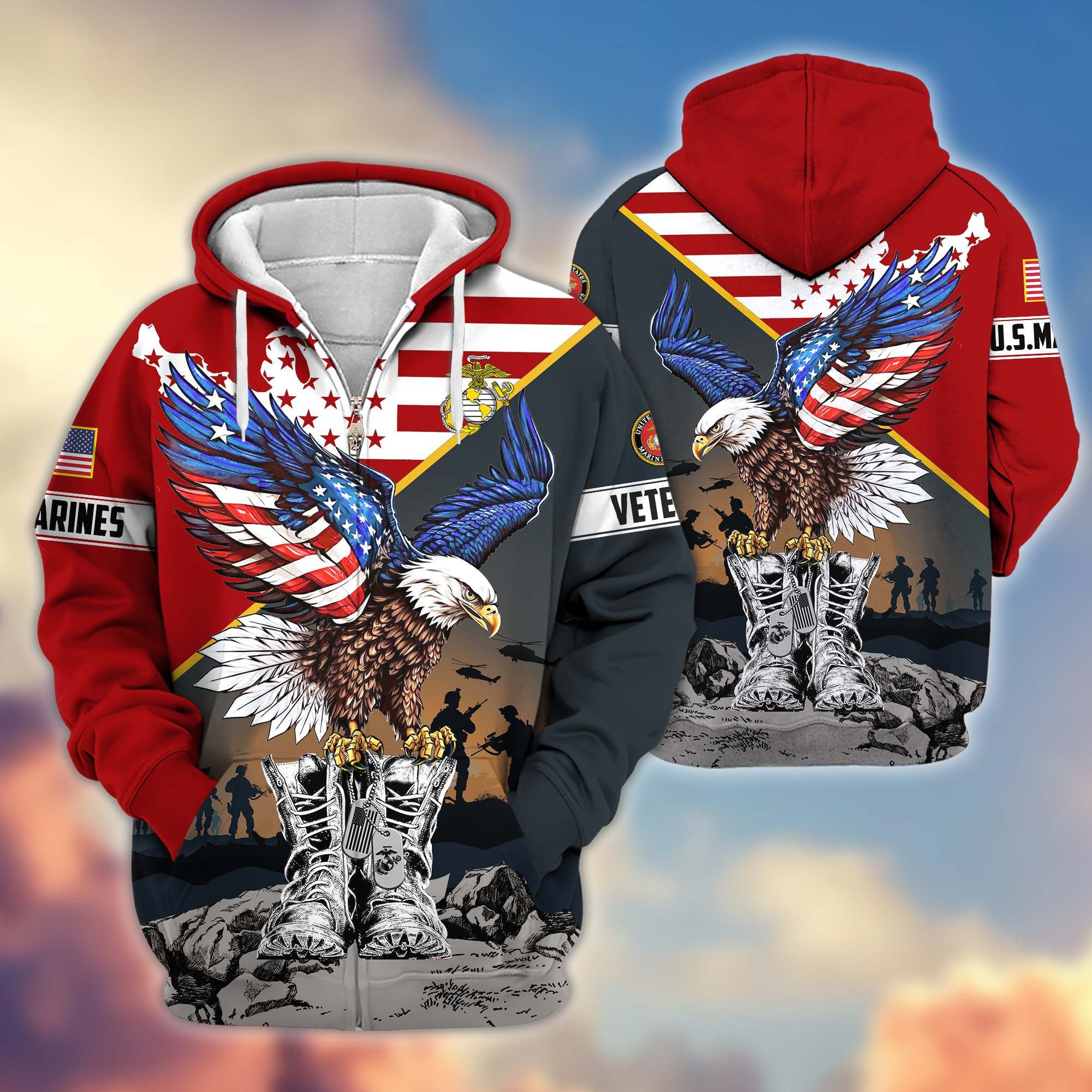 Premium Honoring All Who Served US Veterans Zip Hoodie APHN161211, Gifts For US Veterans