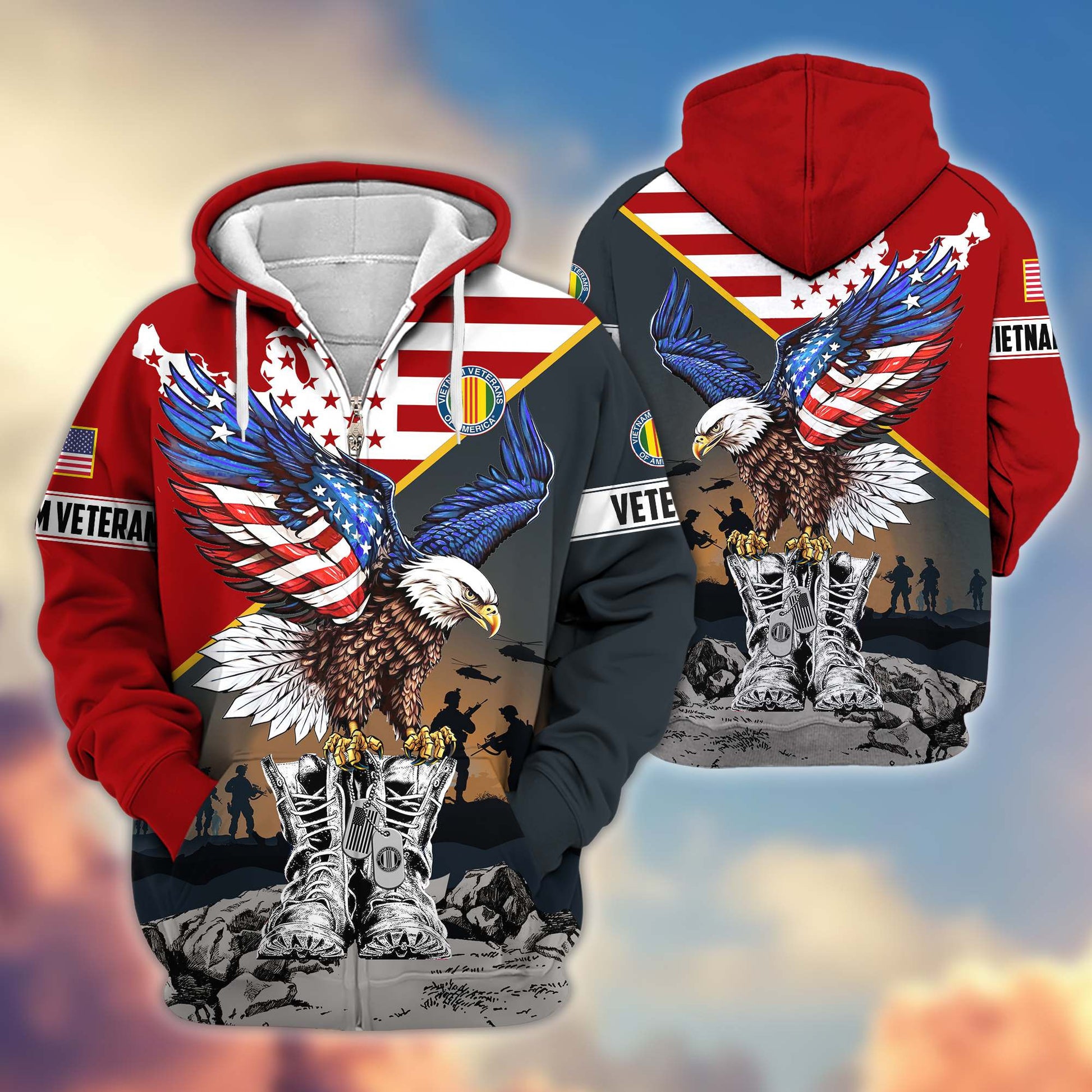 Premium Honoring All Who Served US Veterans Zip Hoodie APHN161211, Gifts For US Veterans