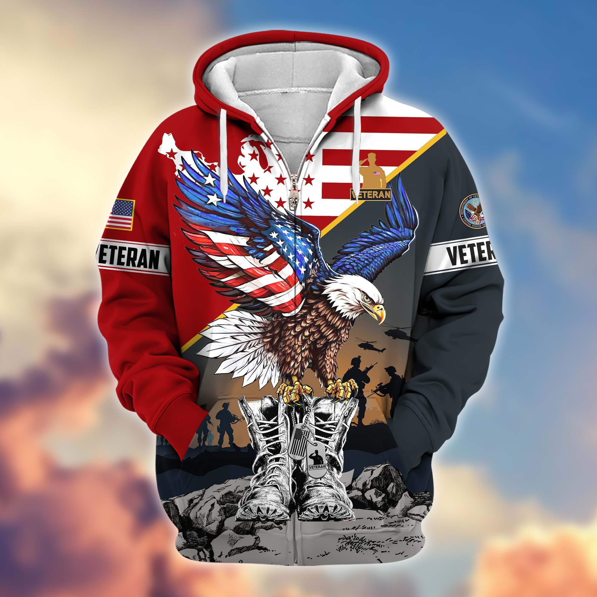 Premium Honoring All Who Served US Veterans Zip Hoodie APHN161211, Gifts For US Veterans