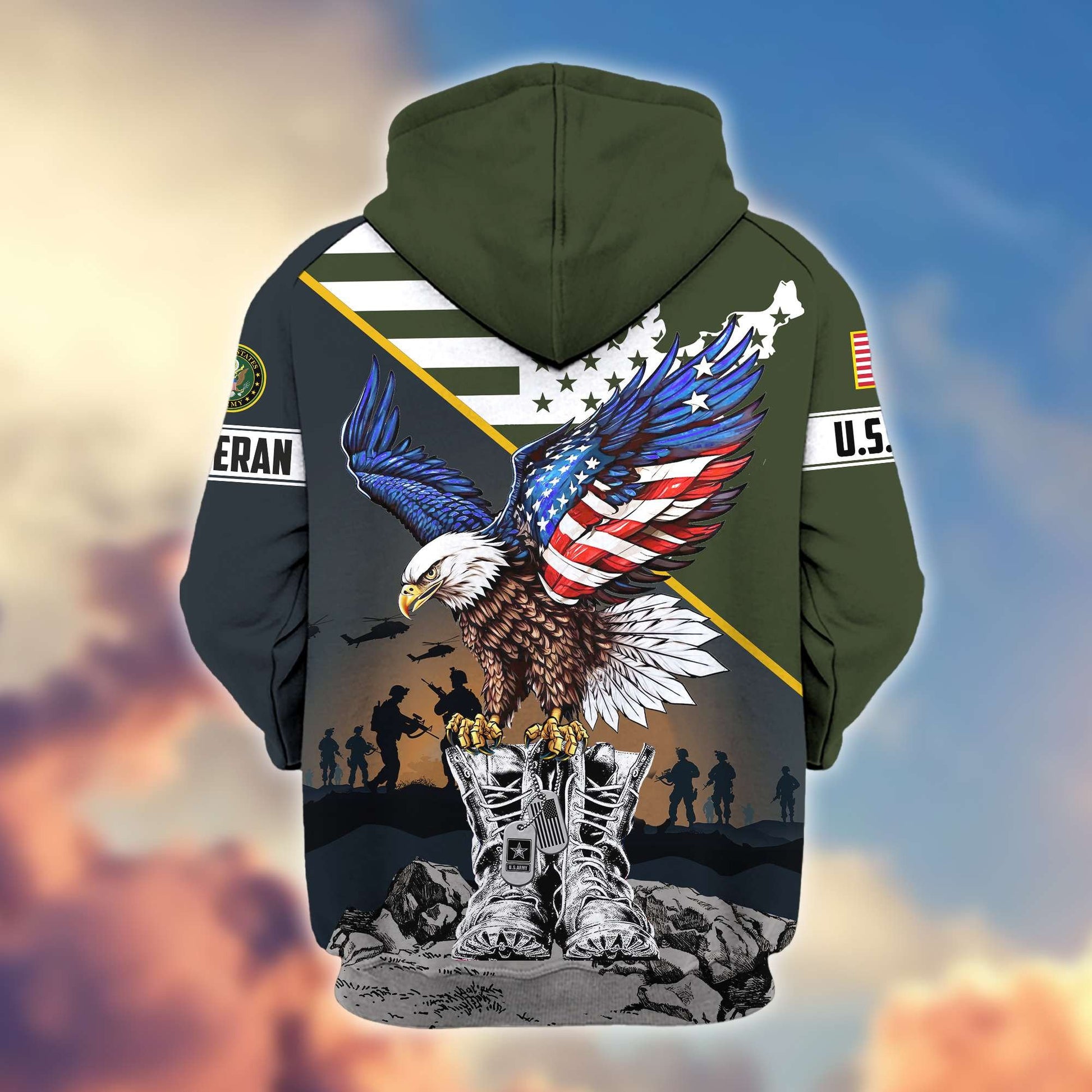 Premium Honoring All Who Served US Veterans Zip Hoodie APHN161211, Gifts For US Veterans