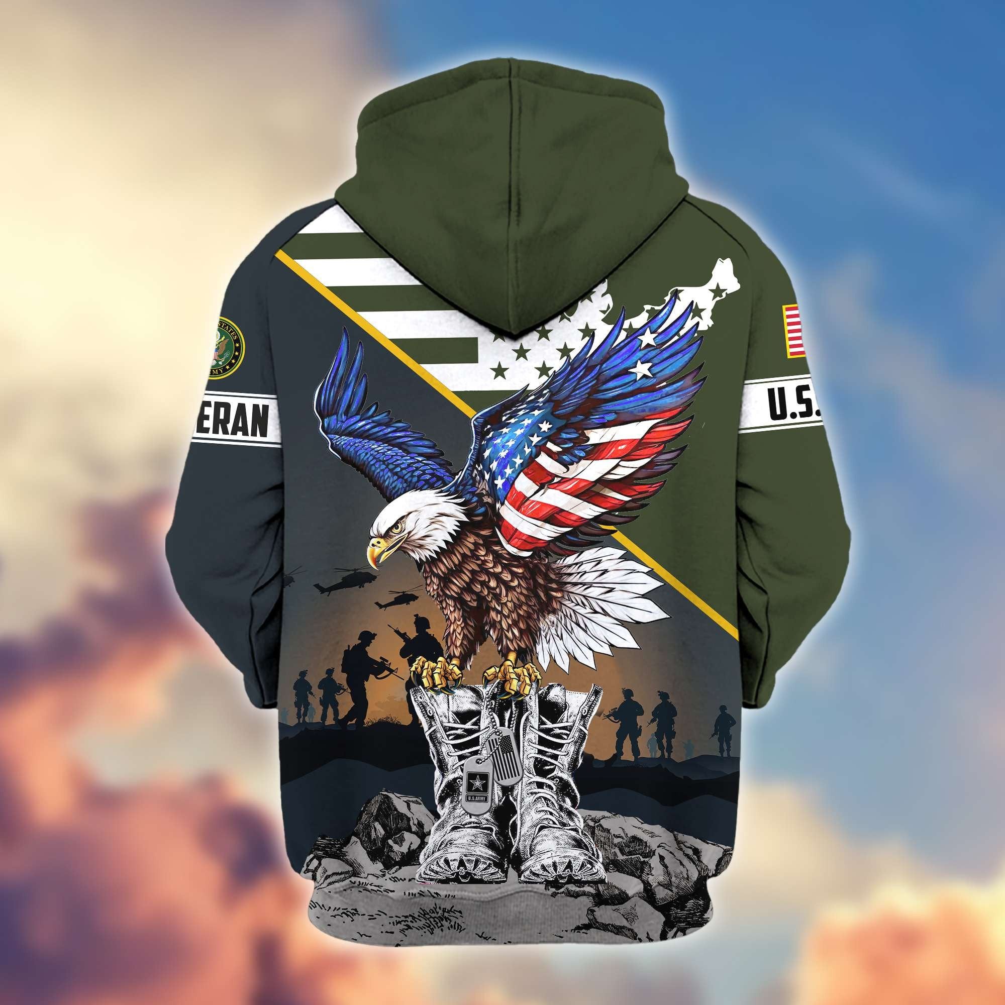 Premium Honoring All Who Served US Veterans Zip Hoodie APHN161211, Gifts For US Veterans