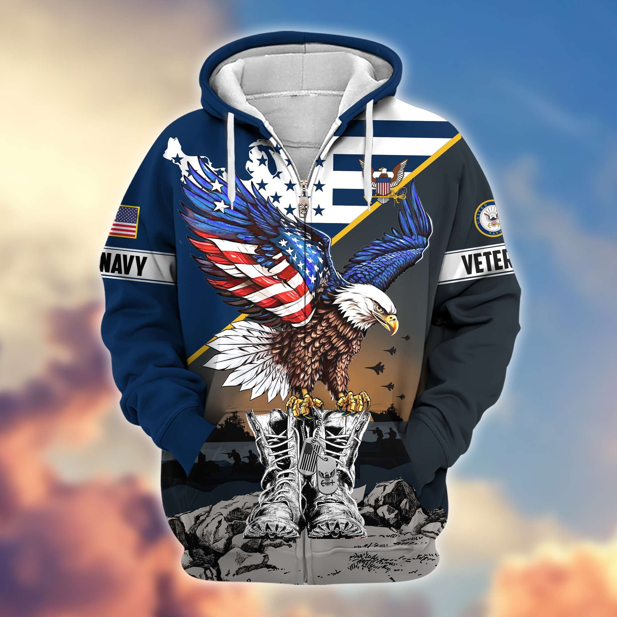 Premium Honoring All Who Served US Veterans Zip Hoodie APHN161211, Gifts For US Veterans