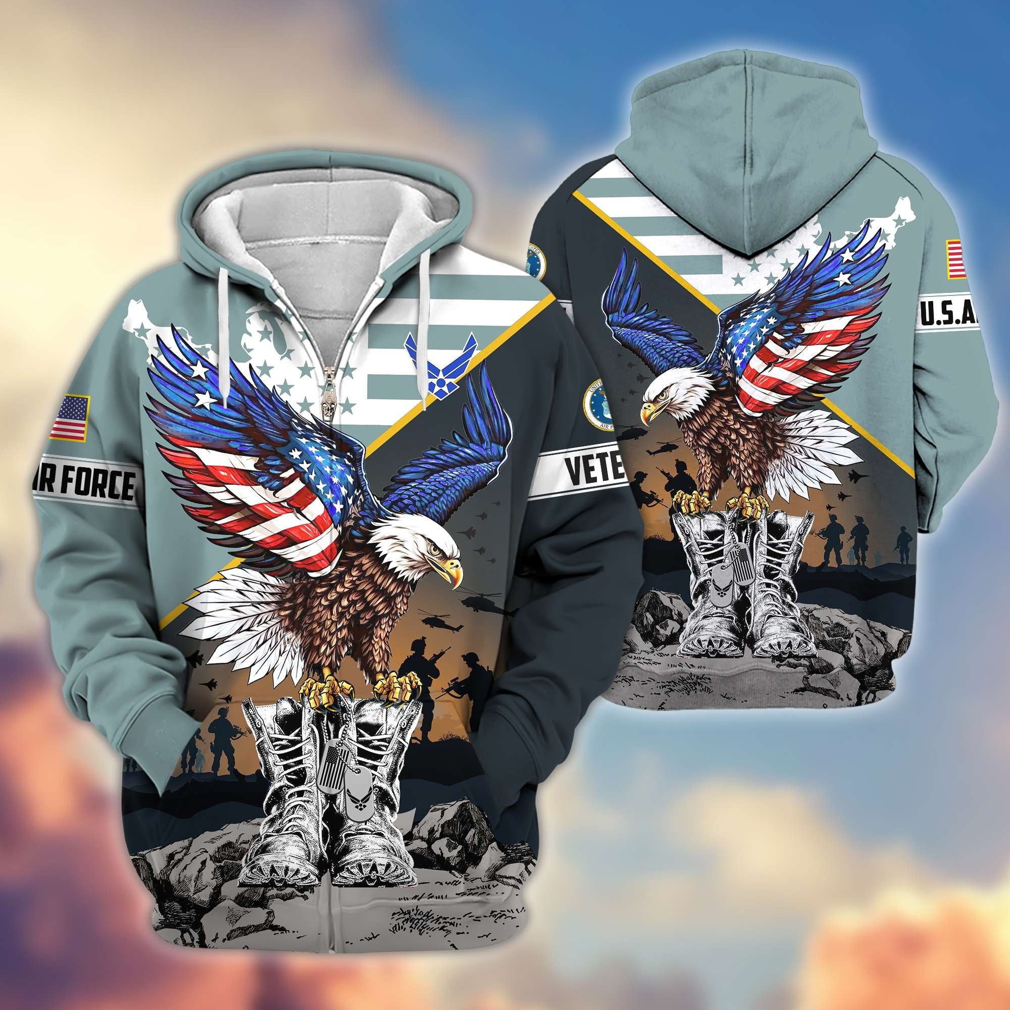 Premium Honoring All Who Served US Veterans Zip Hoodie APHN161211, Gifts For US Veterans