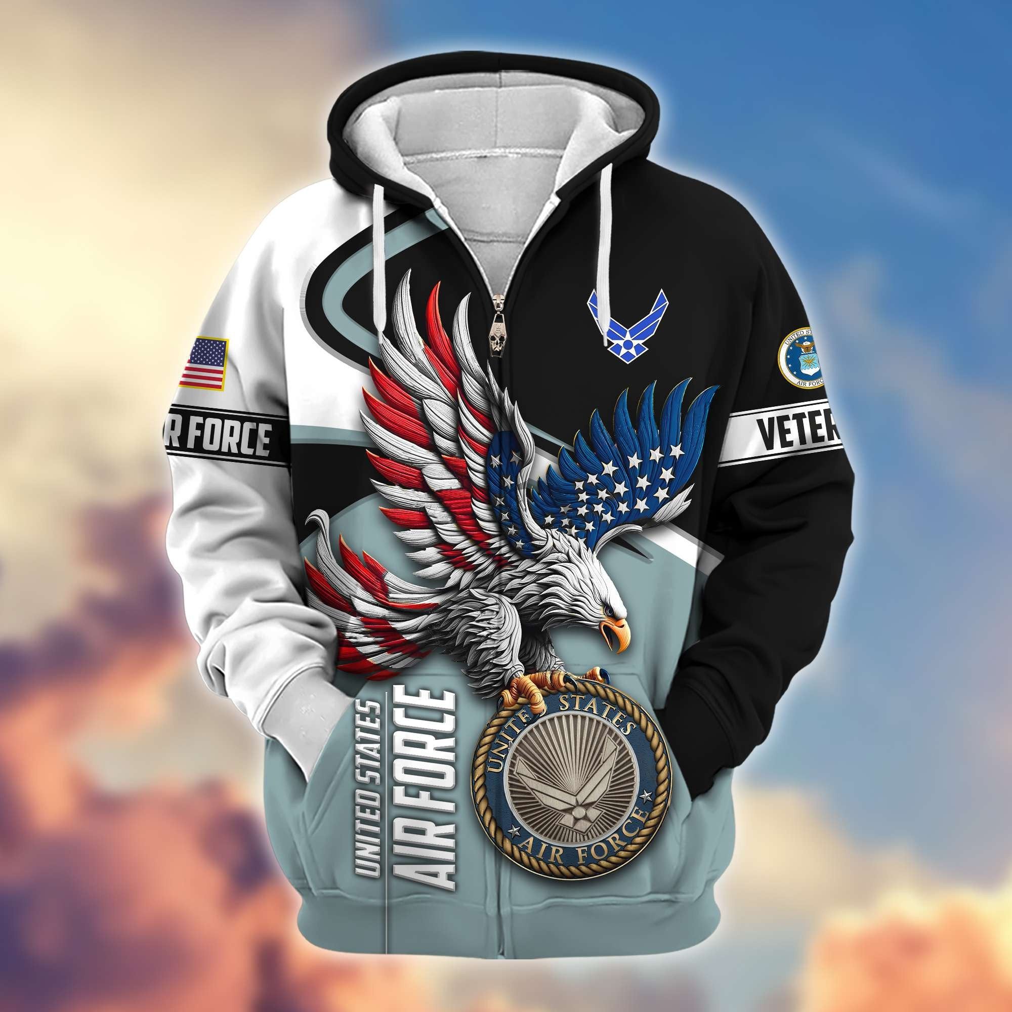 Premium US Veterans Zip Hoodie APHN231211, Gifts For US Veterans