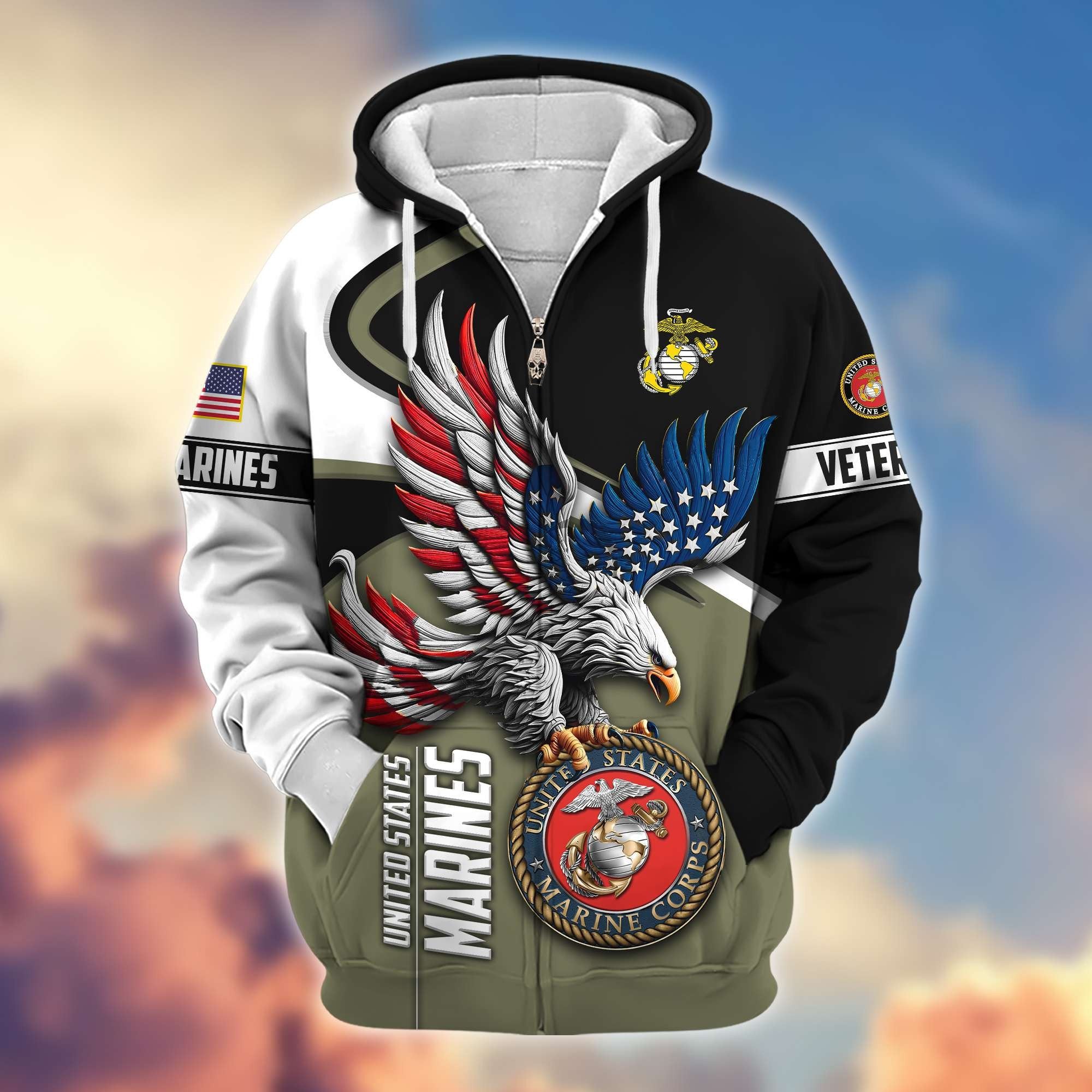 Premium US Veterans Zip Hoodie APHN231211, Gifts For US Veterans