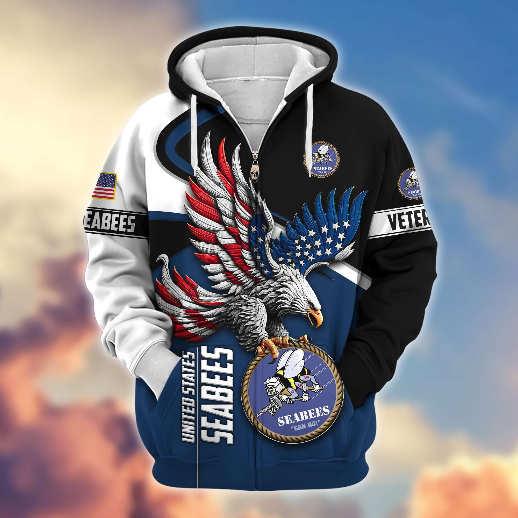 Premium US Veterans Zip Hoodie APHN231211, Gifts For US Veterans