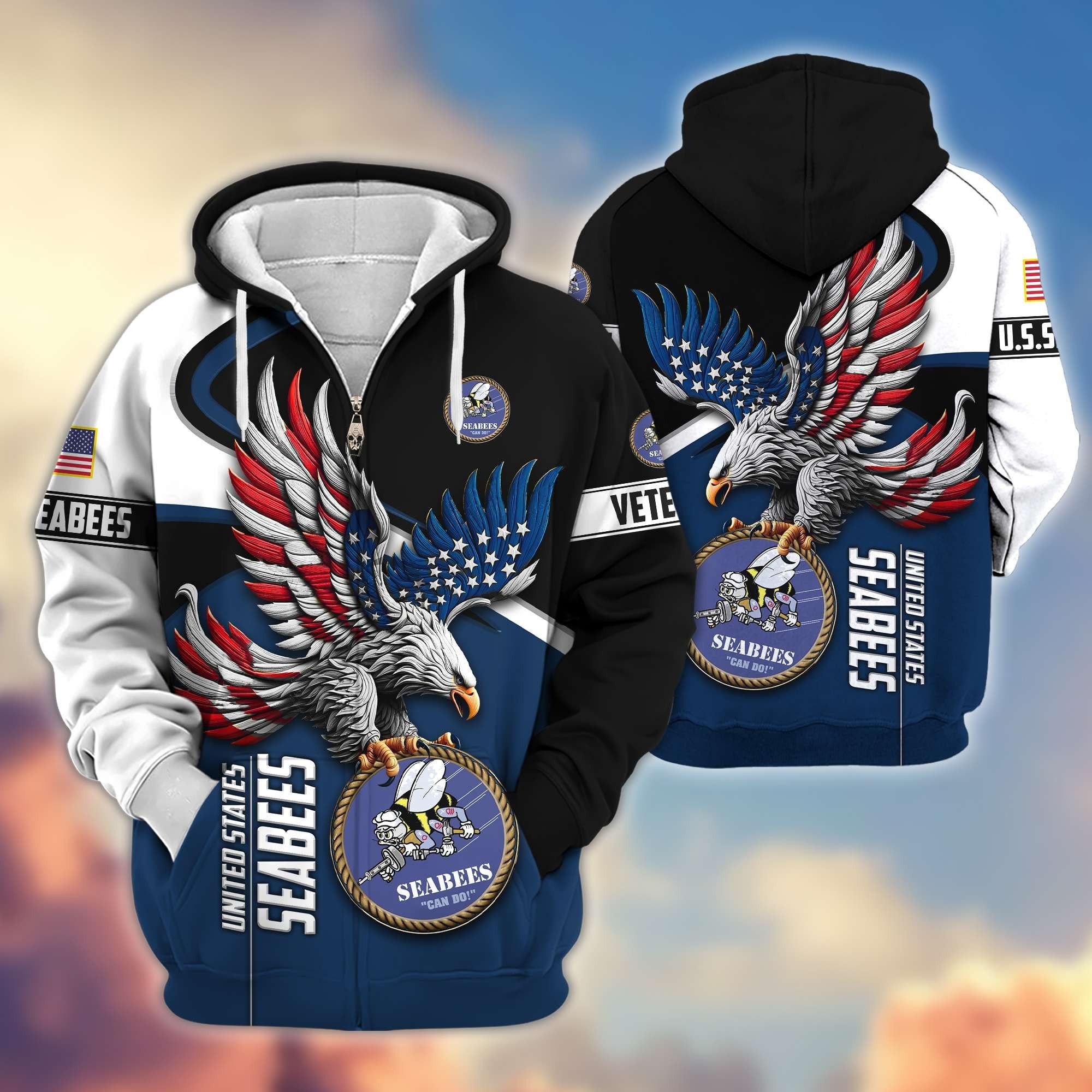 Premium US Veterans Zip Hoodie APHN231211, Gifts For US Veterans