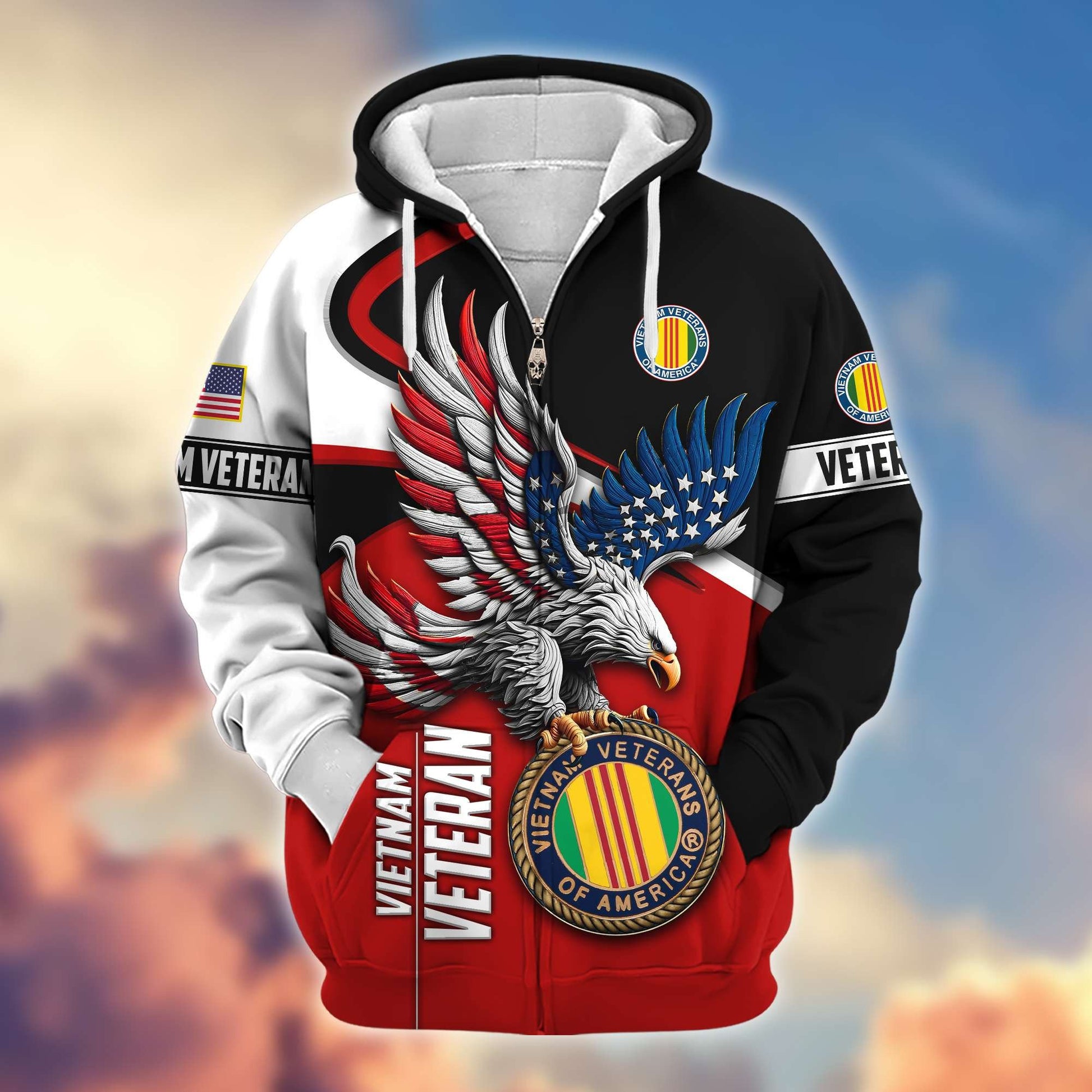 Premium US Veterans Zip Hoodie APHN231211, Gifts For US Veterans