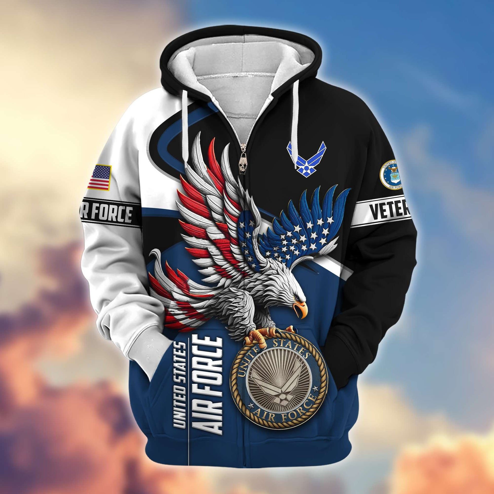 Premium US Veterans Zip Hoodie APHN231211, Gifts For US Veterans