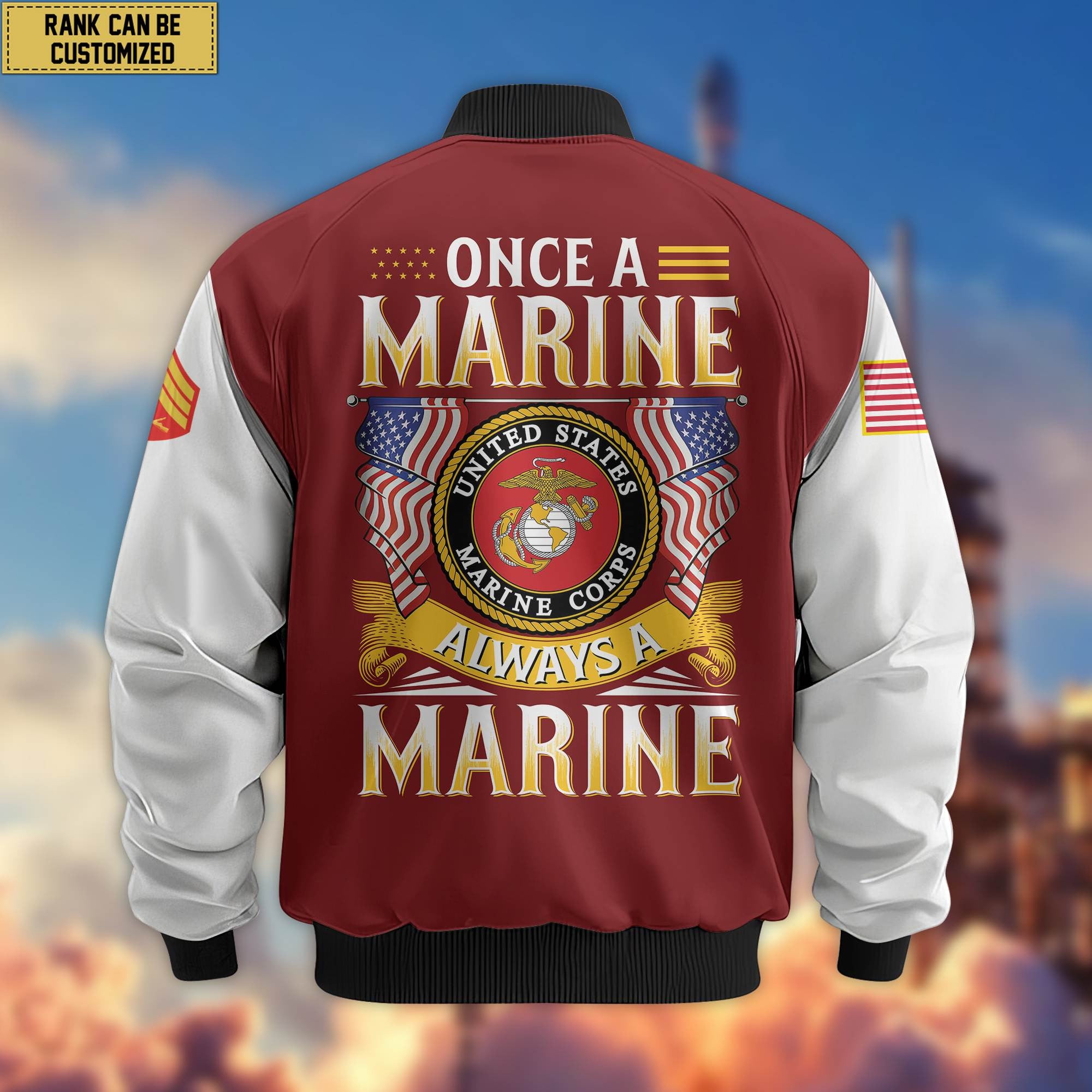 Premium Custom USMC Veteran Bomber Jacket VPVC801603, Gifts For US Marines Veteran