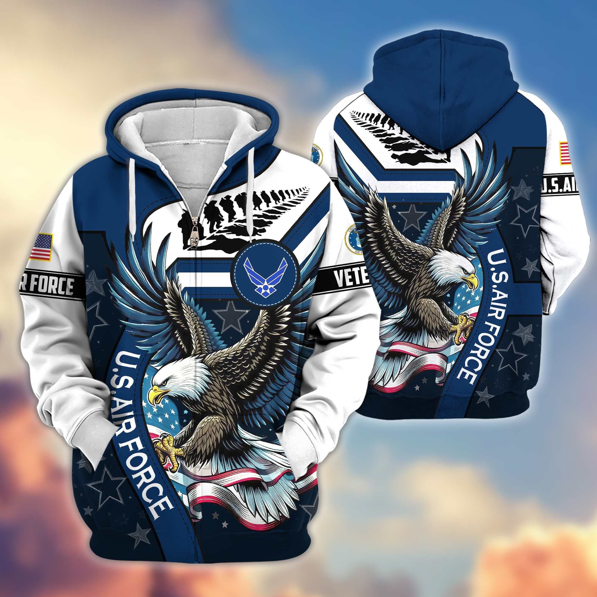 Premium Honoring All Who Served US Veterans Zip Hoodie APHN251212, Gifts For US Veterans