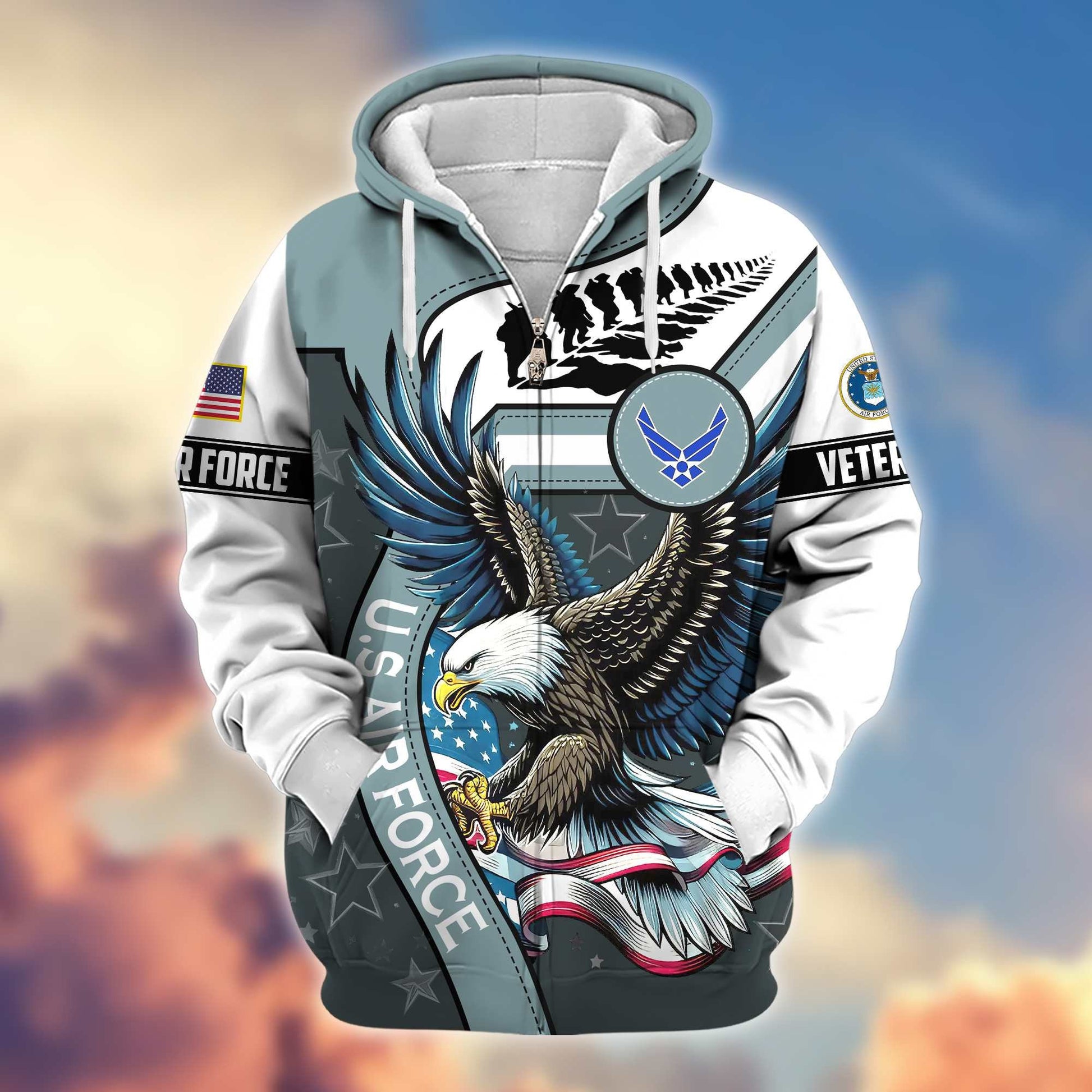 Premium Honoring All Who Served US Veterans Zip Hoodie APHN251212, Gifts For US Veterans
