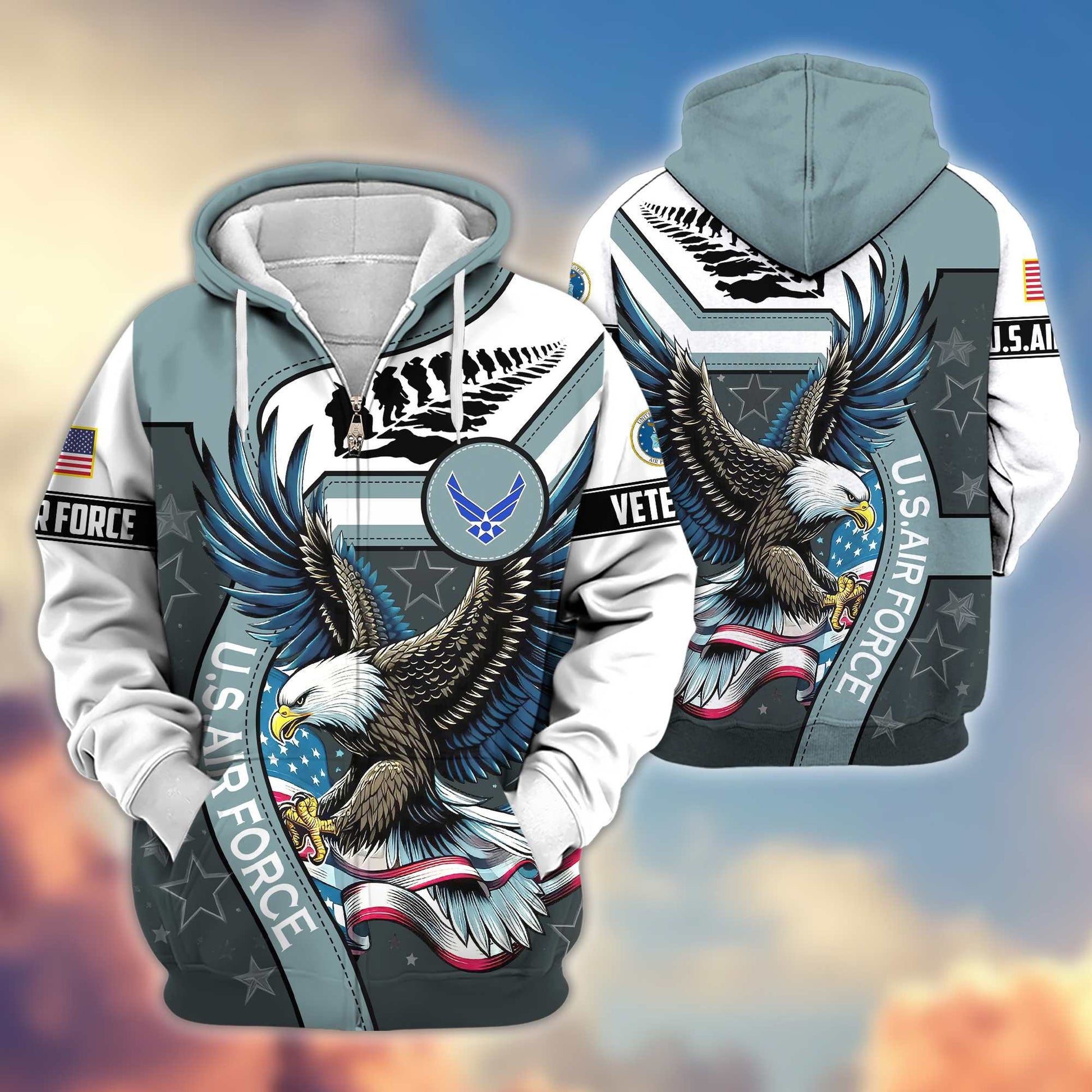 Premium Honoring All Who Served US Veterans Zip Hoodie APHN251212, Gifts For US Veterans