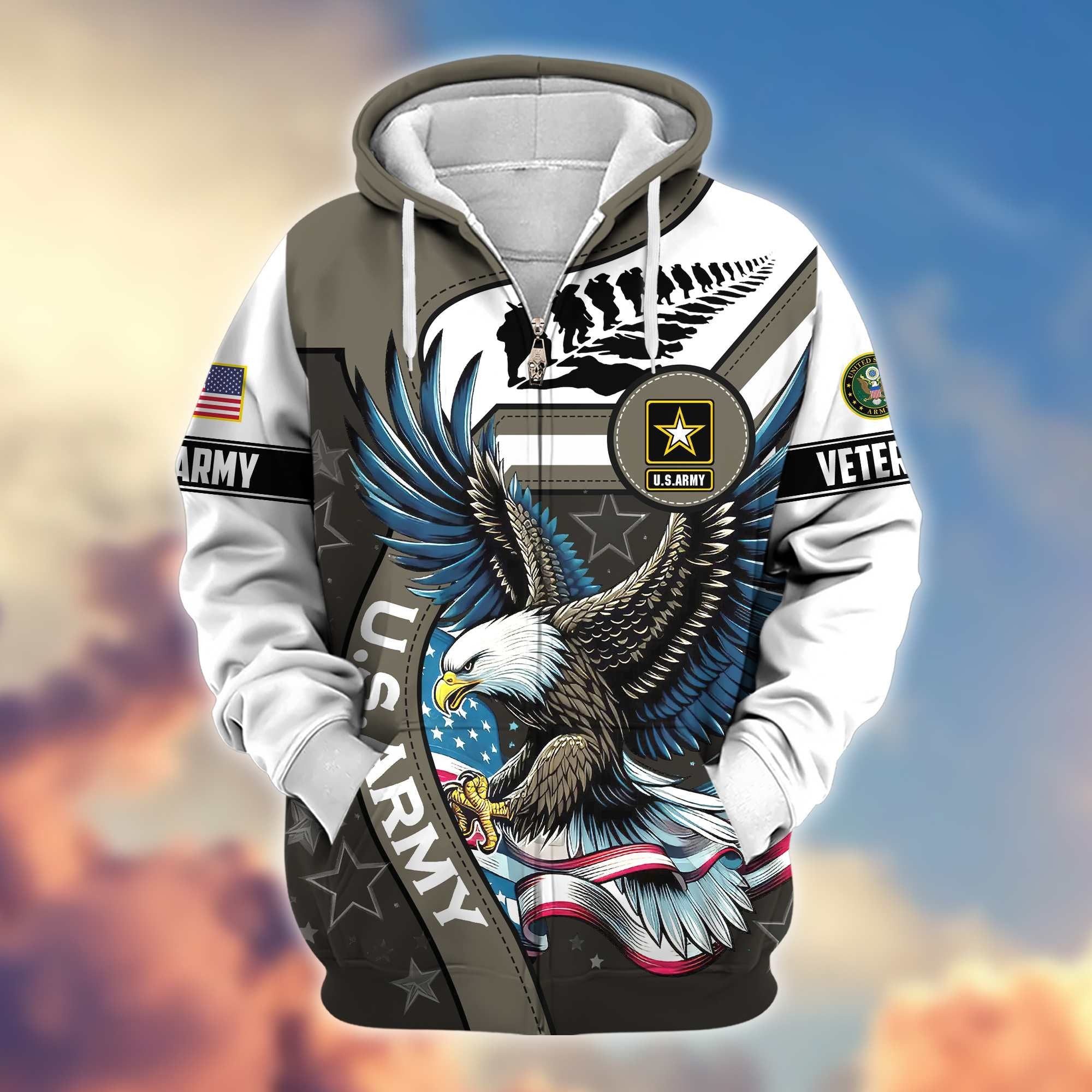 Premium Honoring All Who Served US Veterans Zip Hoodie APHN251212, Gifts For US Veterans