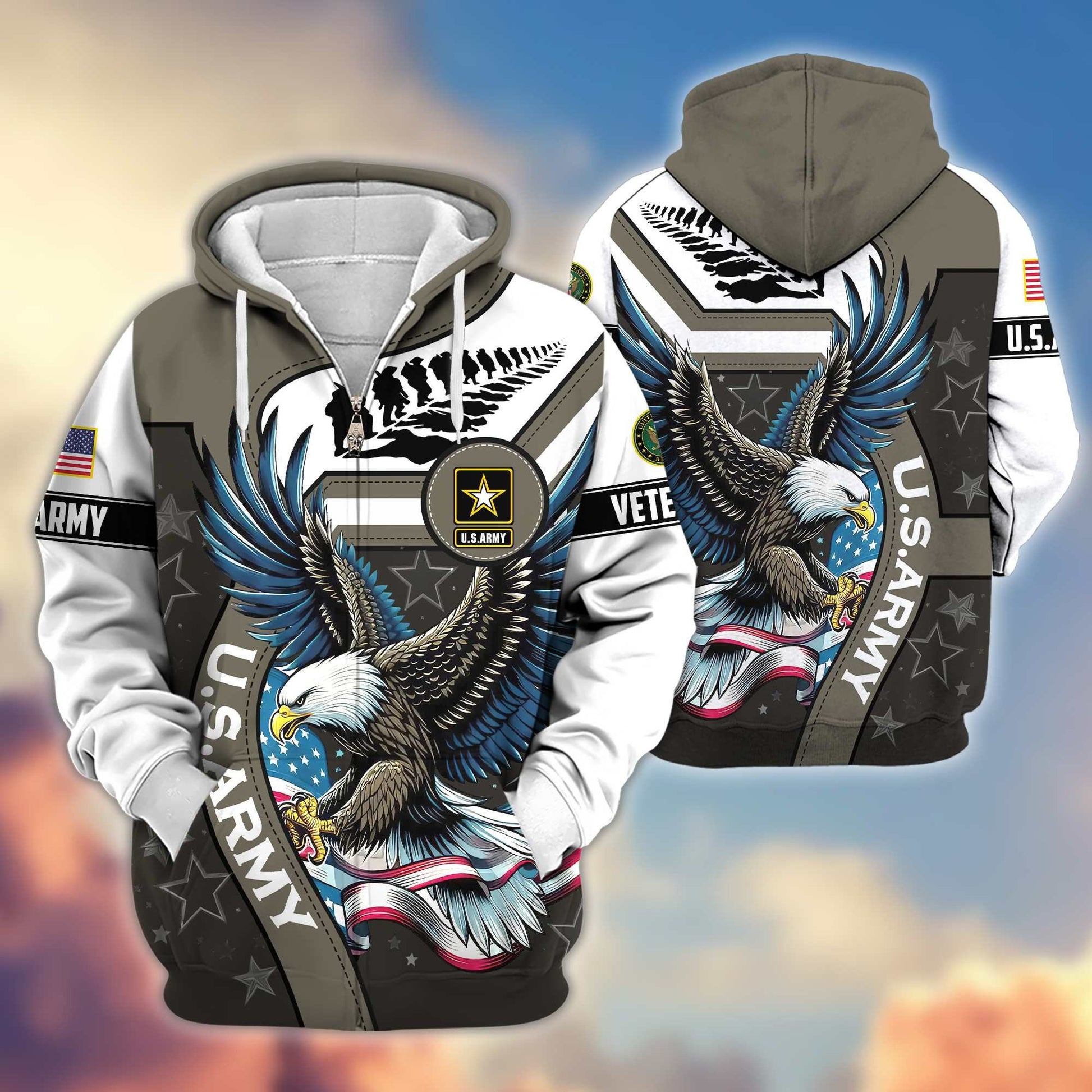 Premium Honoring All Who Served US Veterans Zip Hoodie APHN251212, Gifts For US Veterans