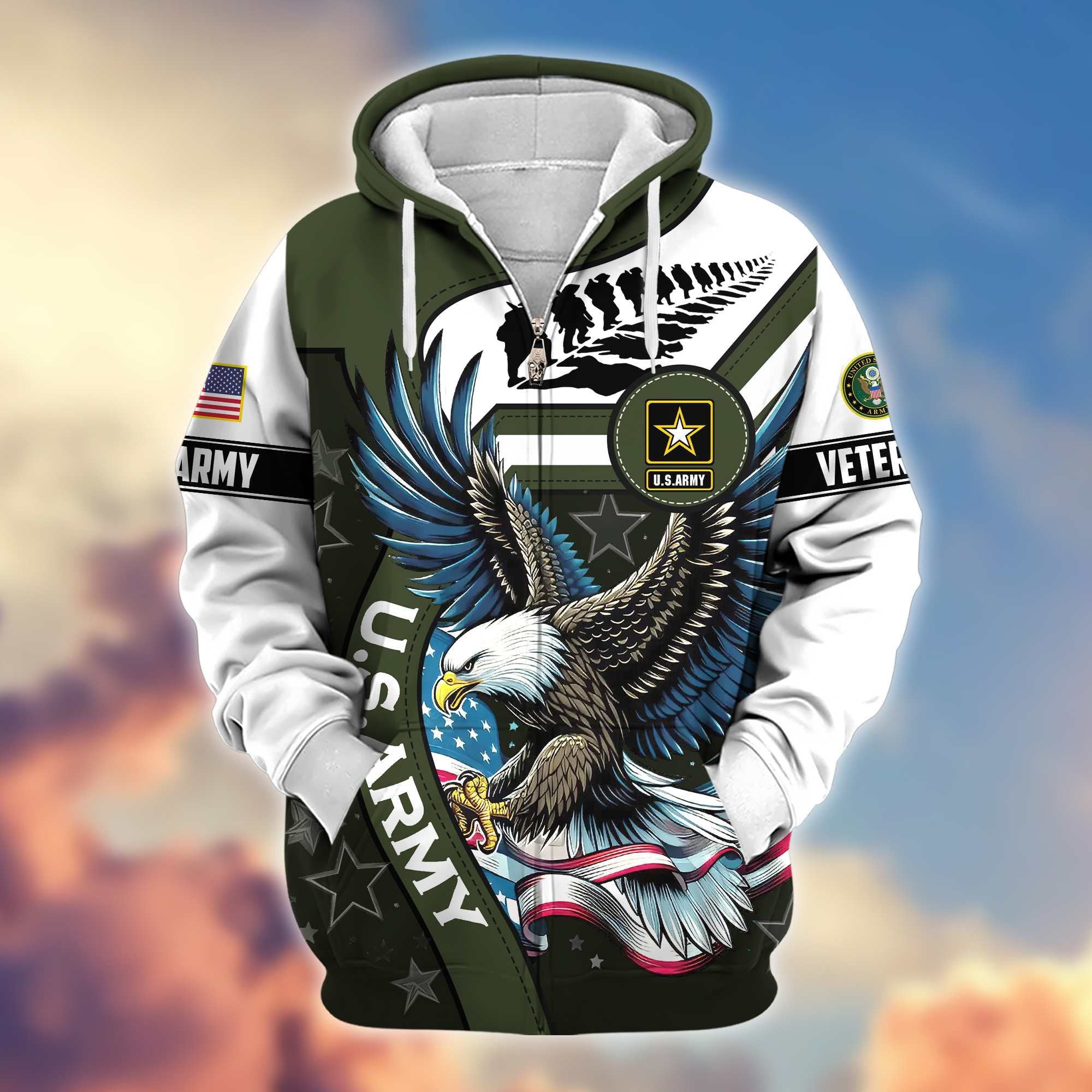 Premium Honoring All Who Served US Veterans Zip Hoodie APHN251212, Gifts For US Veterans