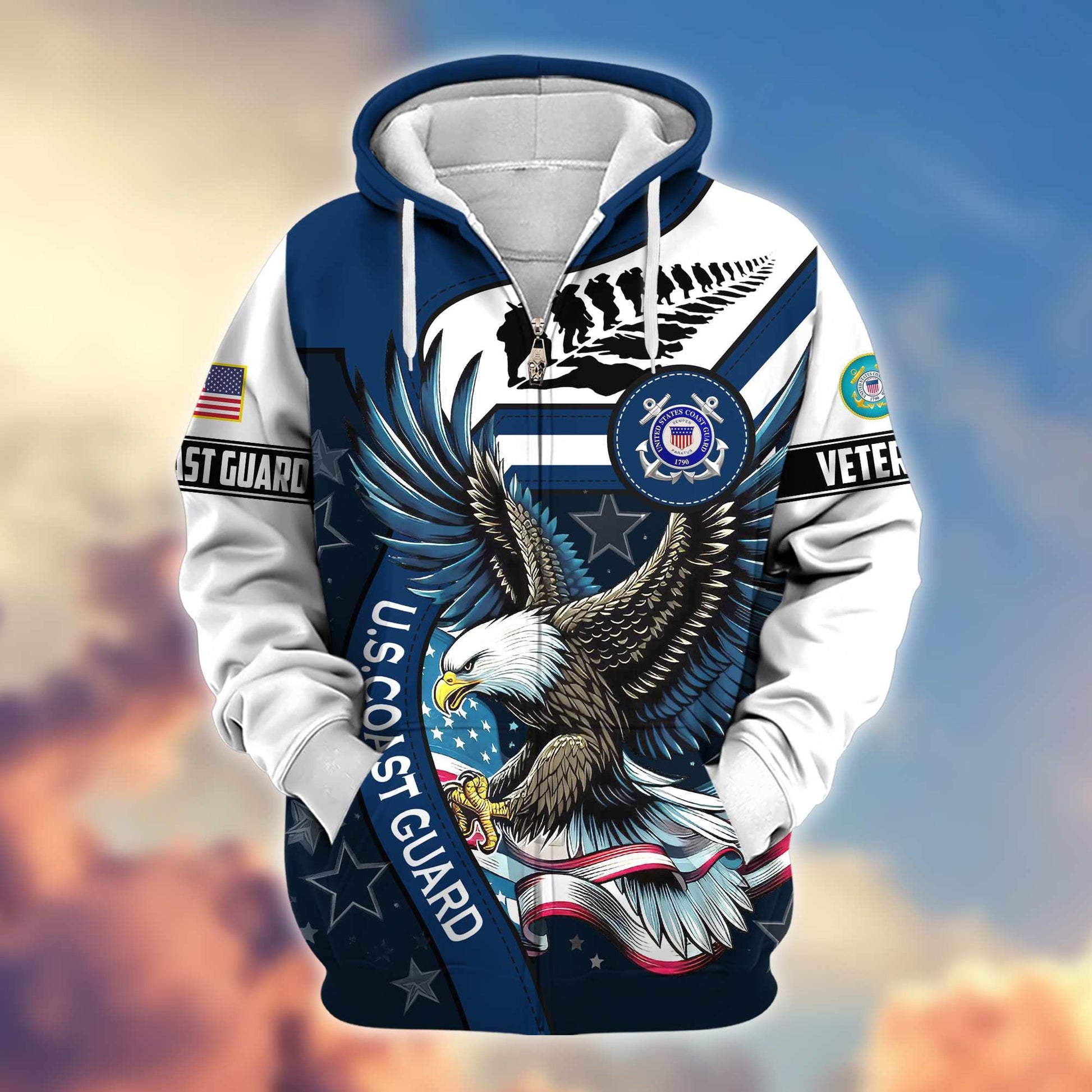 Premium Honoring All Who Served US Veterans Zip Hoodie APHN251212, Gifts For US Veterans