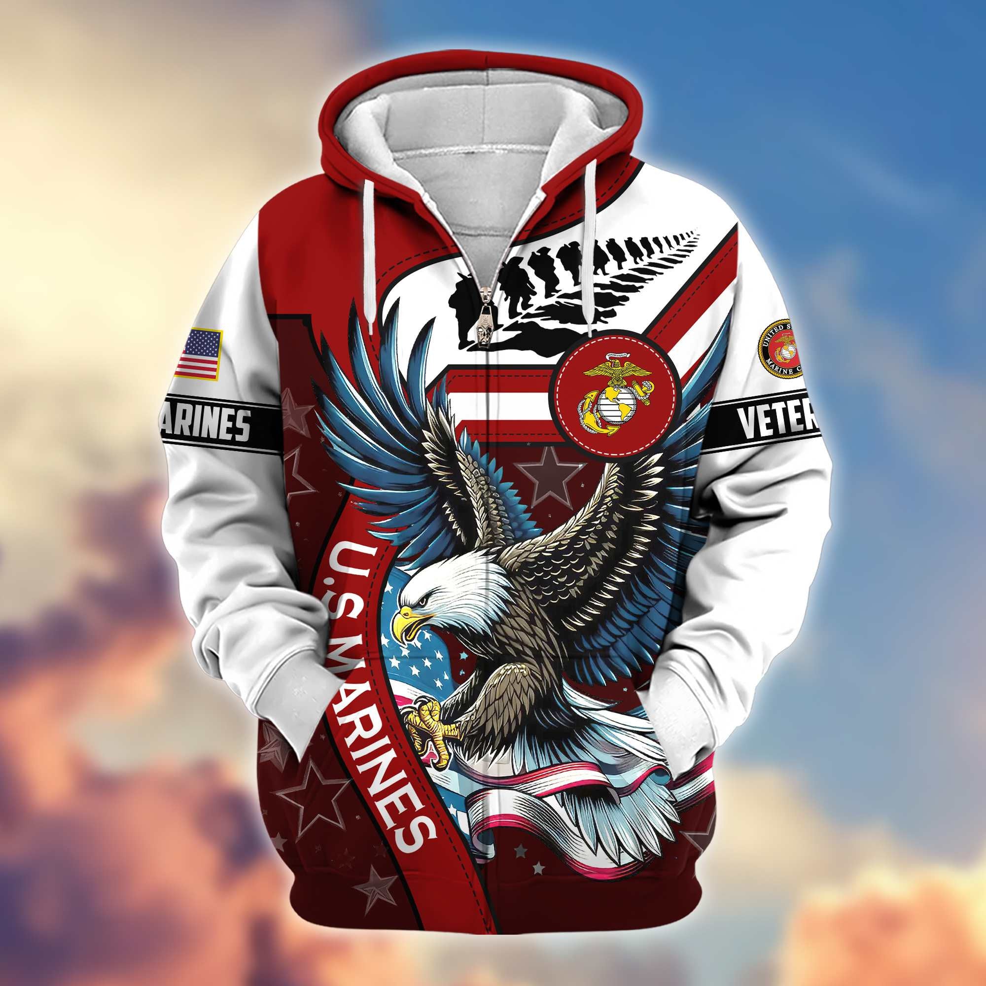 Premium Honoring All Who Served US Veterans Zip Hoodie APHN251212, Gifts For US Veterans