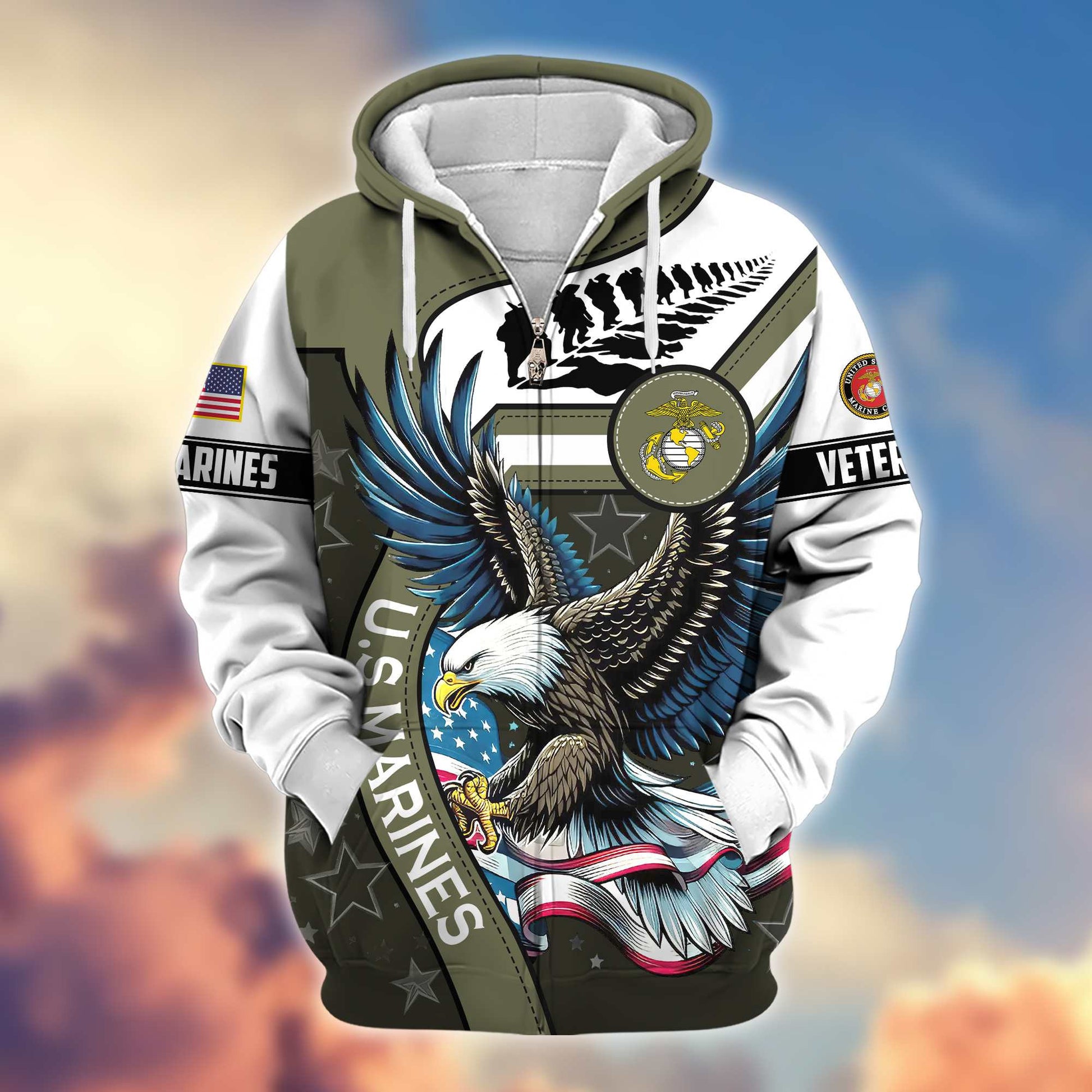 Premium Honoring All Who Served US Veterans Zip Hoodie APHN251212, Gifts For US Veterans