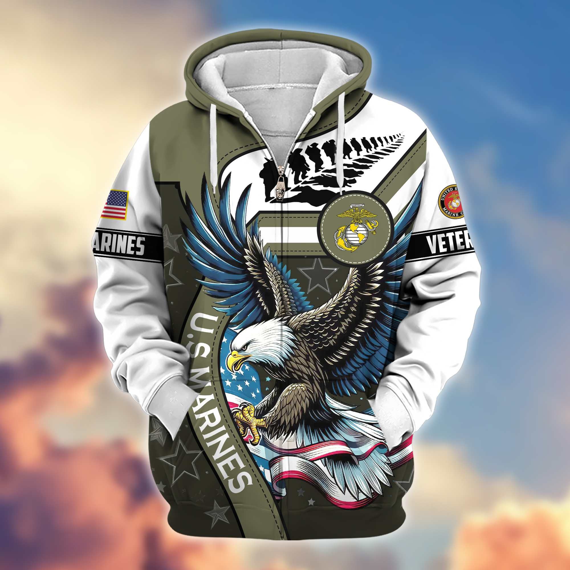 Premium Honoring All Who Served US Veterans Zip Hoodie APHN251212, Gifts For US Veterans