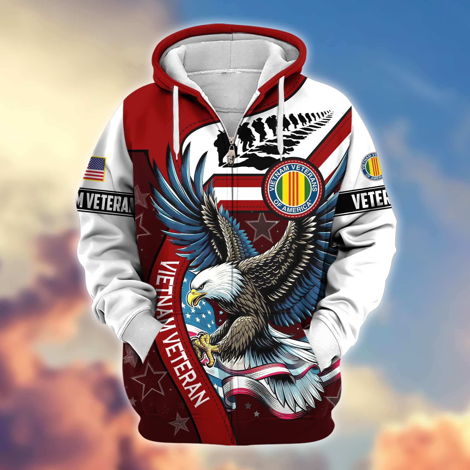 Premium Honoring All Who Served US Veterans Zip Hoodie APHN251212, Gifts For US Veterans