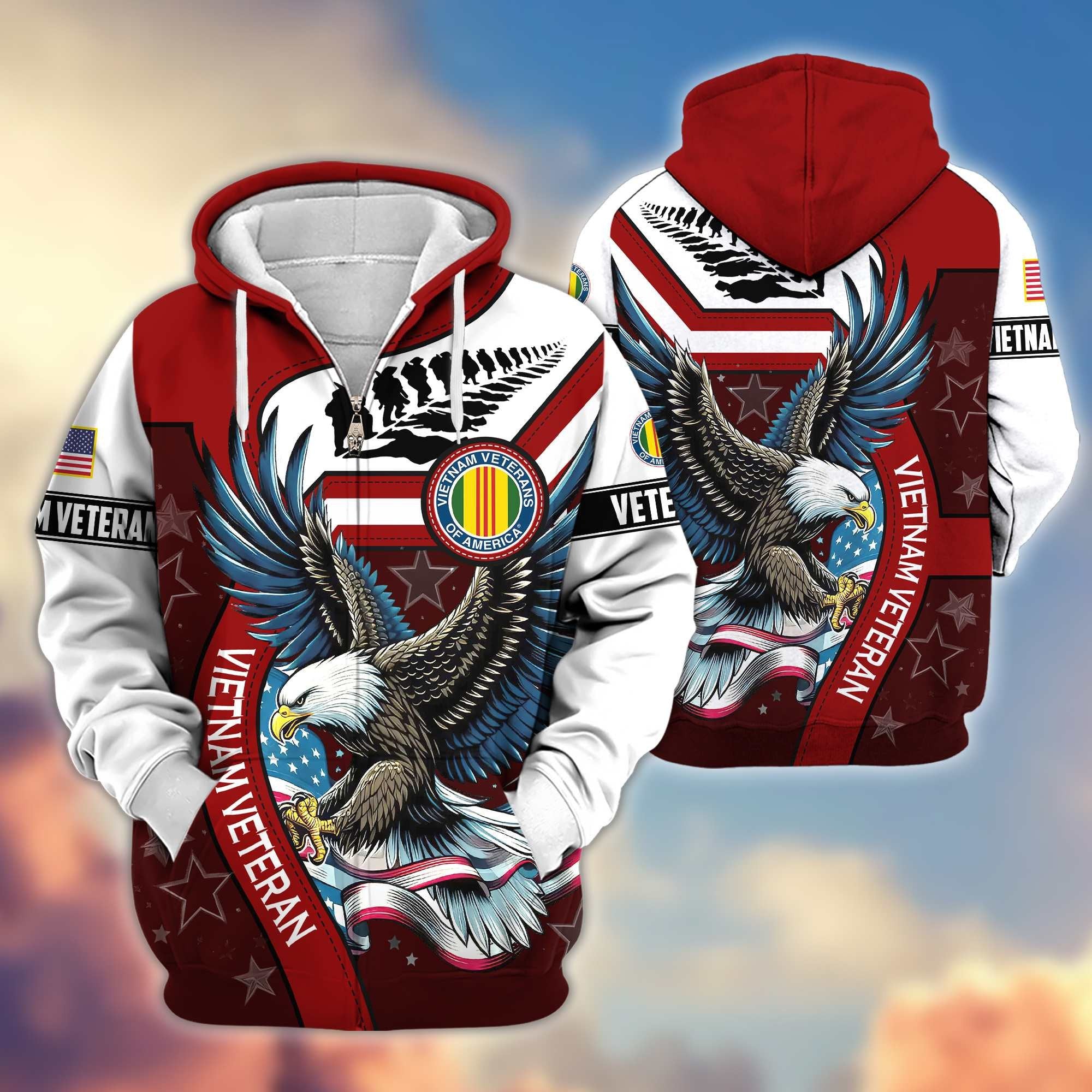 Premium Honoring All Who Served US Veterans Zip Hoodie APHN251212, Gifts For US Veterans