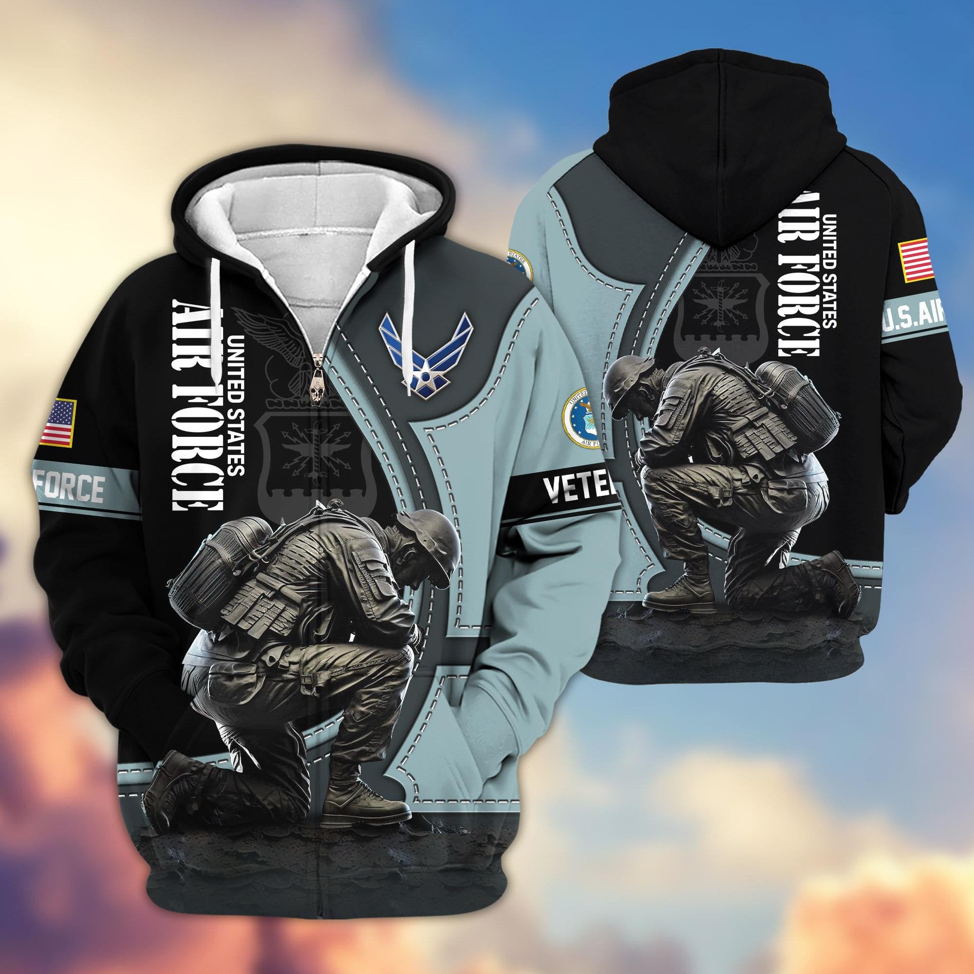 Premium US Veterans Zip Hoodie APHN251211, Gifts For US Veterans