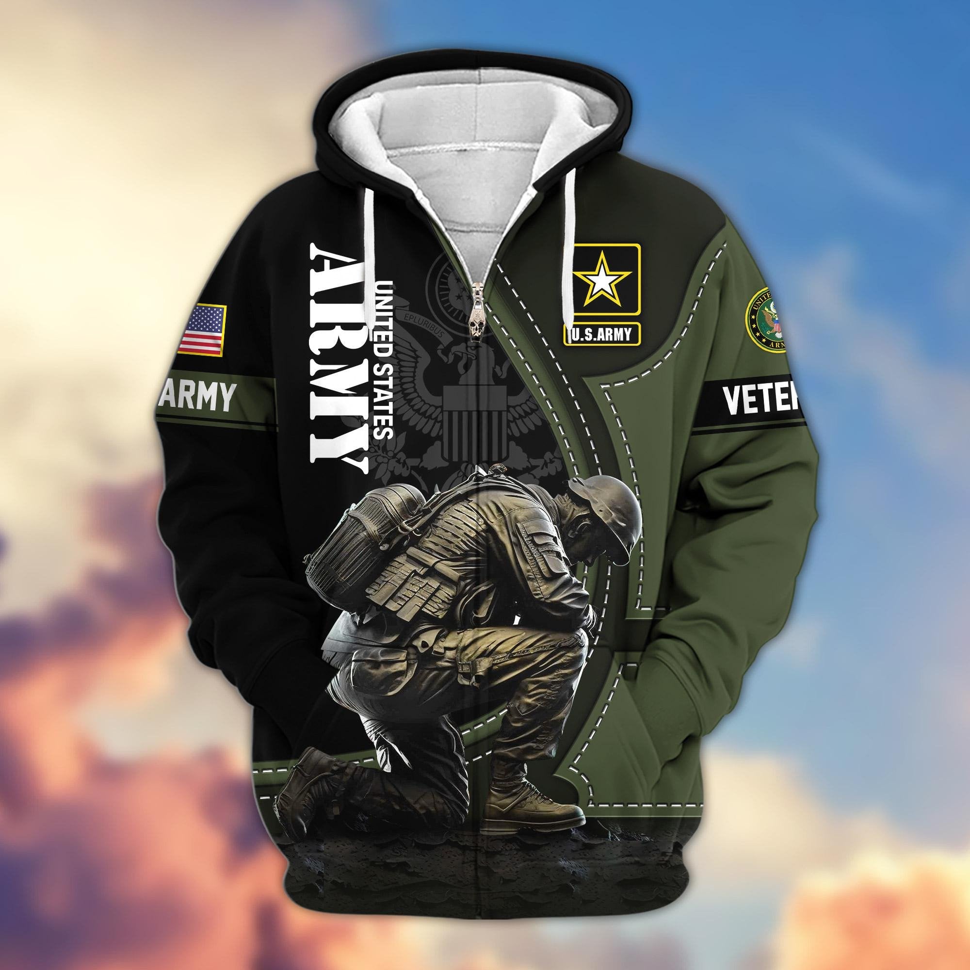 Premium US Veterans Zip Hoodie APHN251211, Gifts For US Veterans