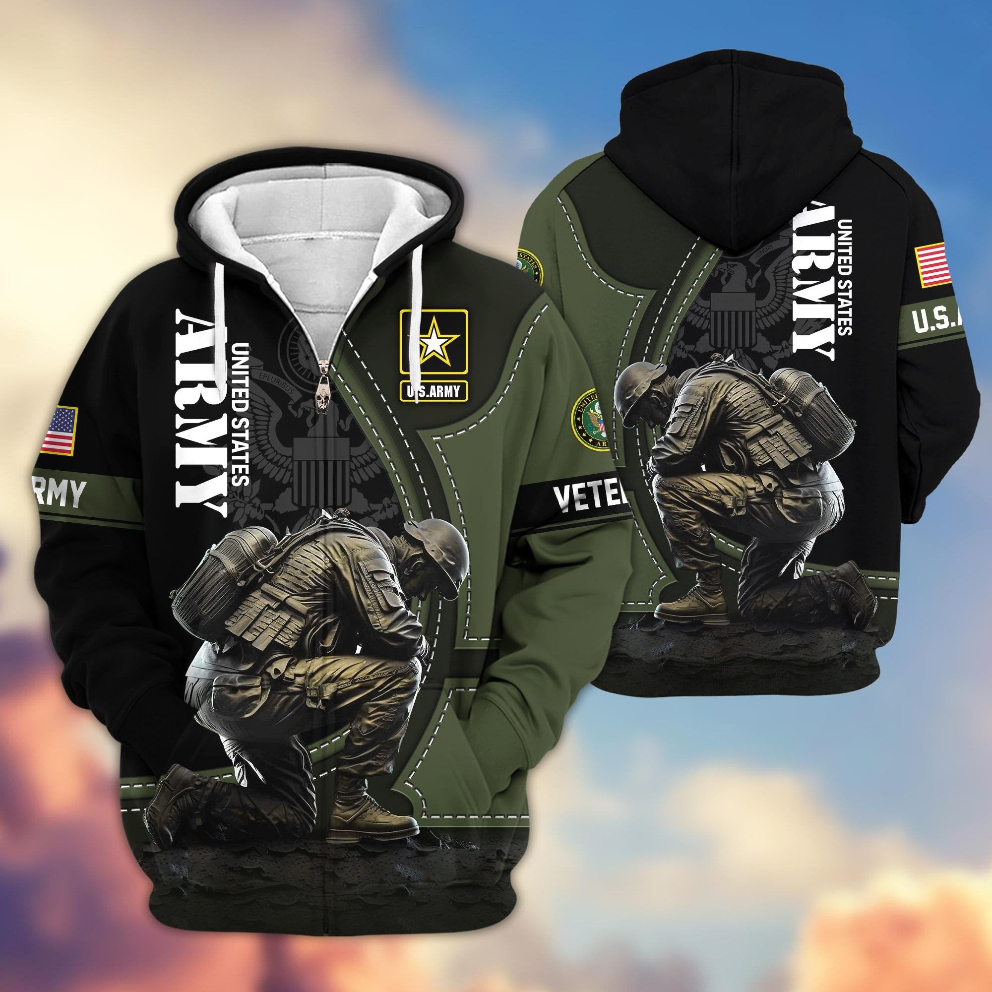 Premium US Veterans Zip Hoodie APHN251211, Gifts For US Veterans