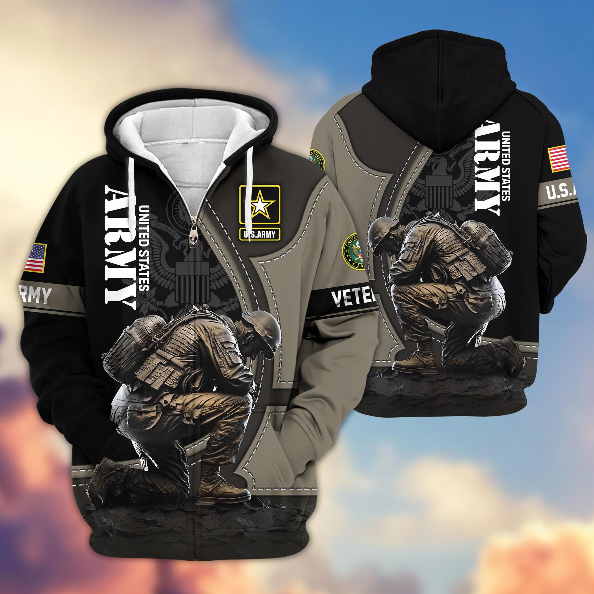 Premium US Veterans Zip Hoodie APHN251211, Gifts For US Veterans