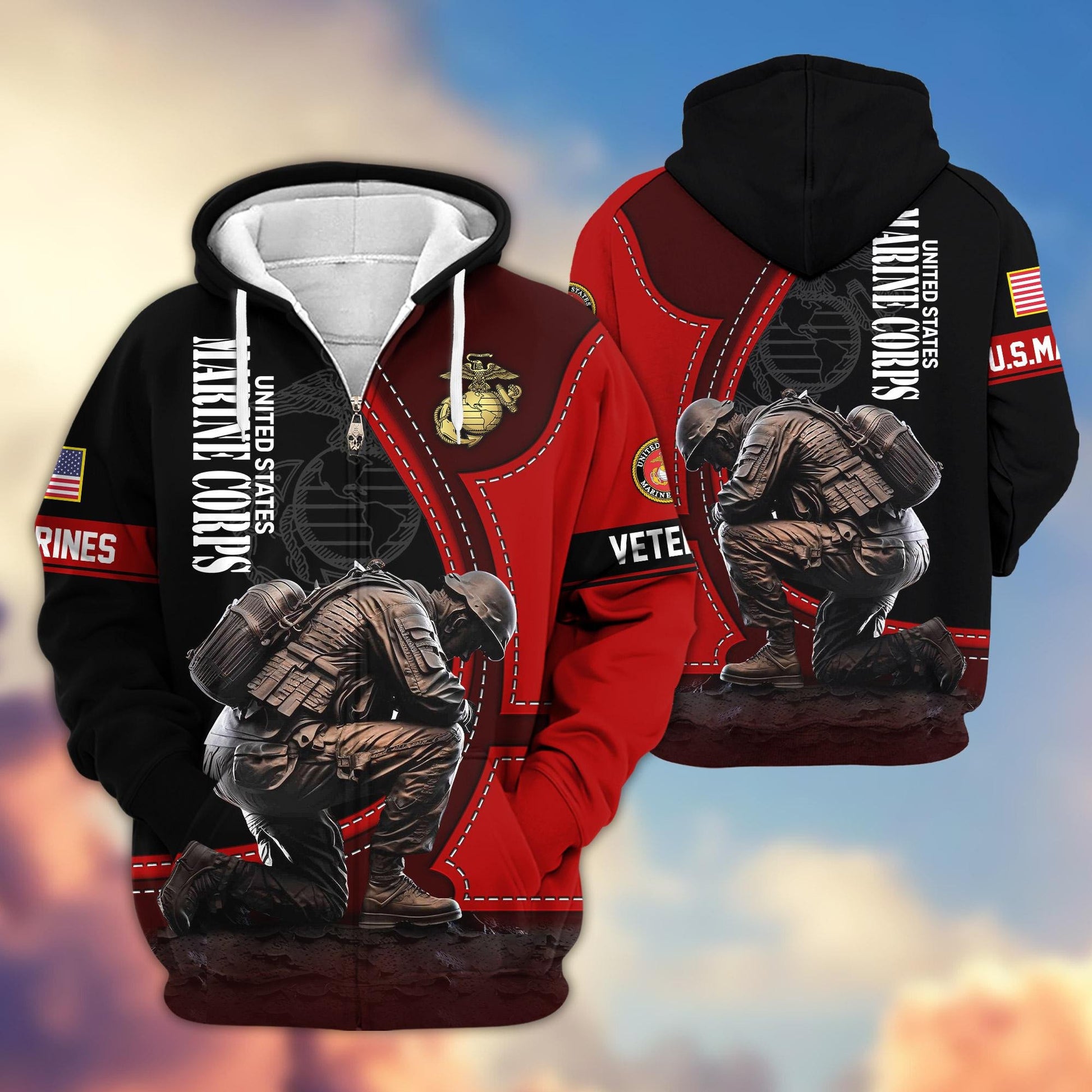 Premium US Veterans Zip Hoodie APHN251211, Gifts For US Veterans