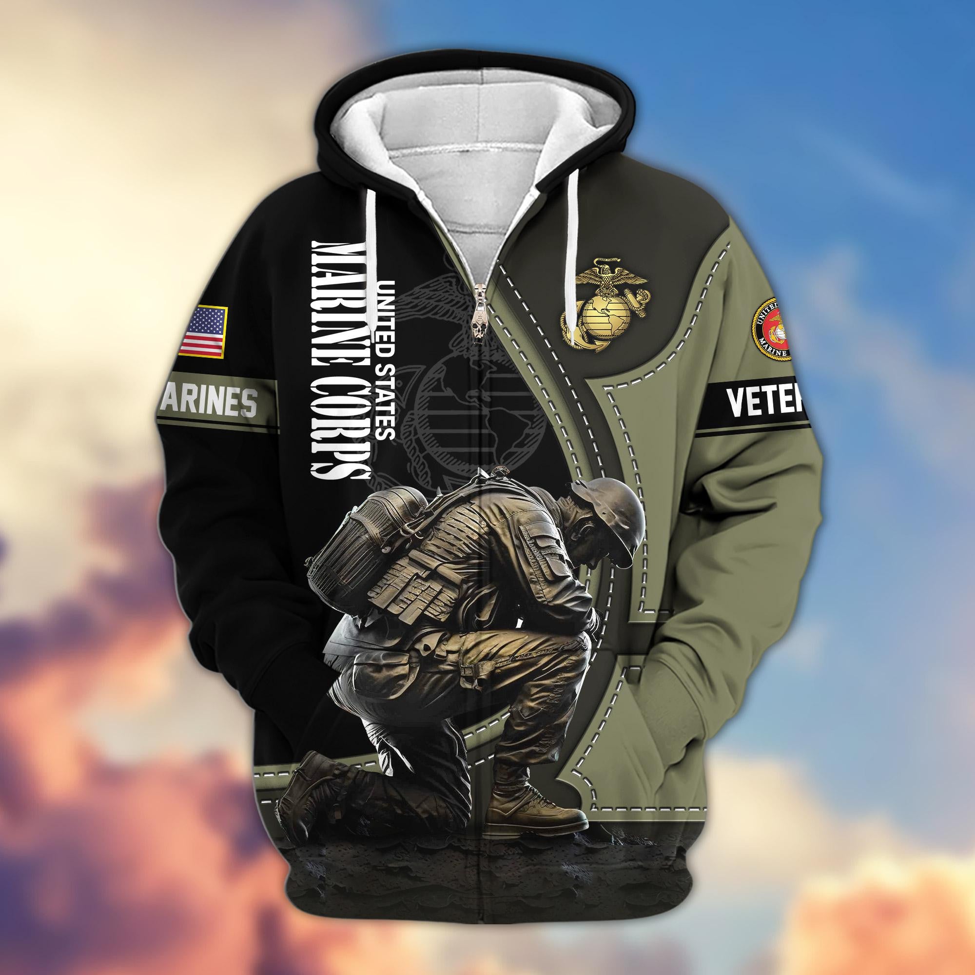 Premium US Veterans Zip Hoodie APHN251211, Gifts For US Veterans