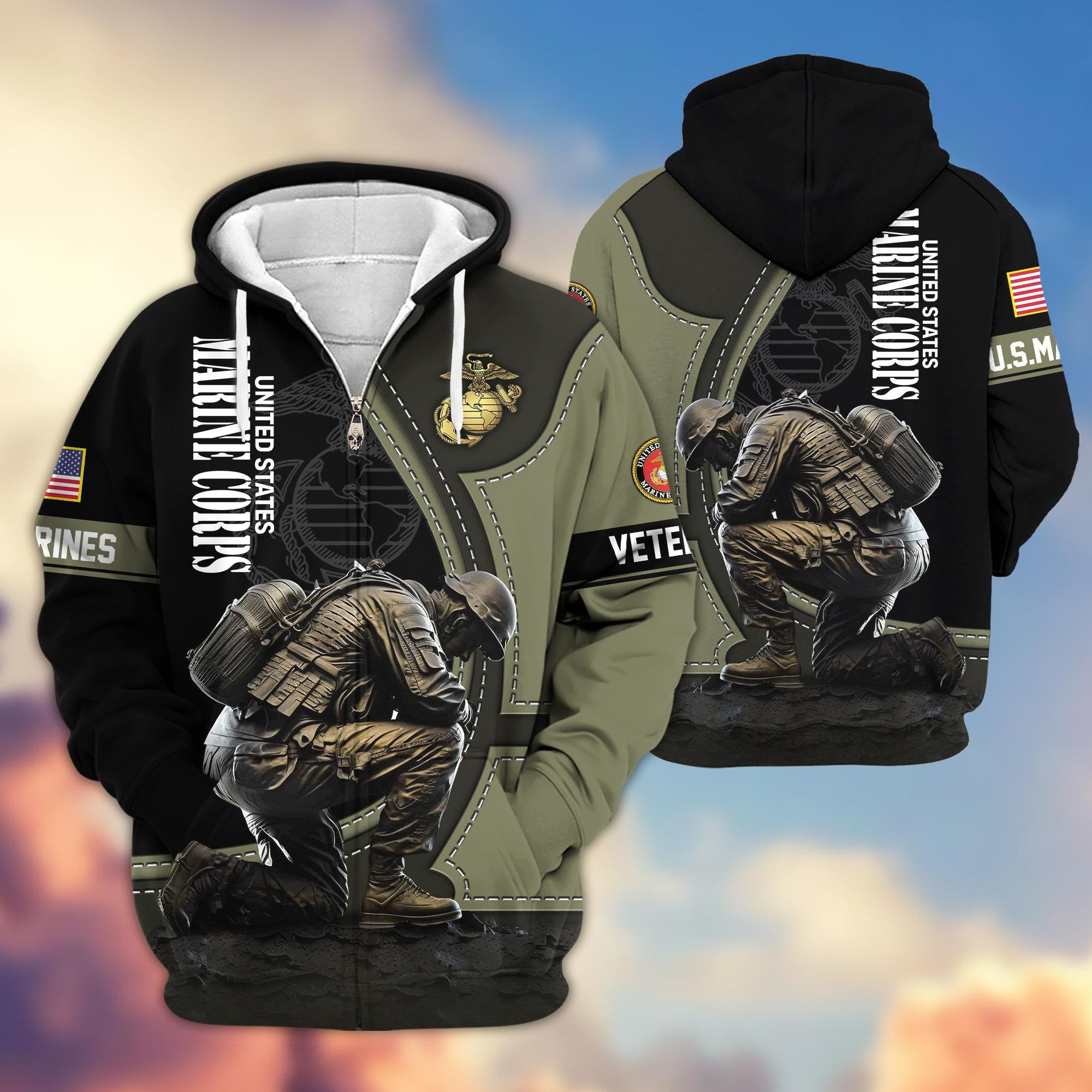 Premium US Veterans Zip Hoodie APHN251211, Gifts For US Veterans