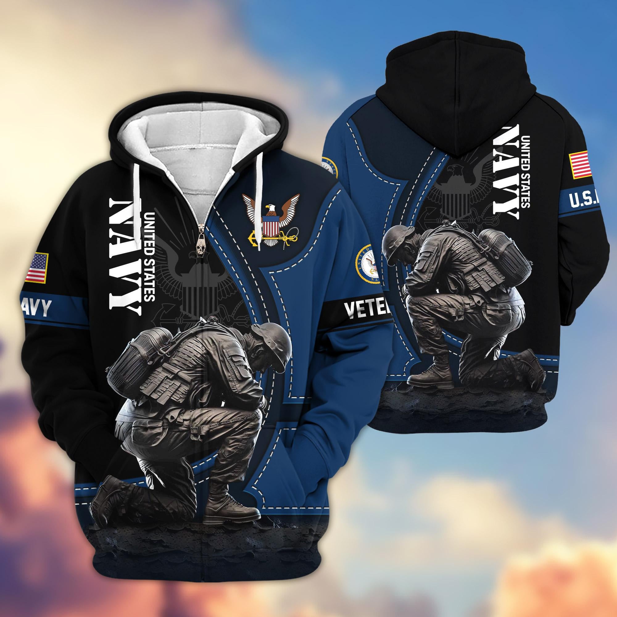 Premium US Veterans Zip Hoodie APHN251211, Gifts For US Veterans