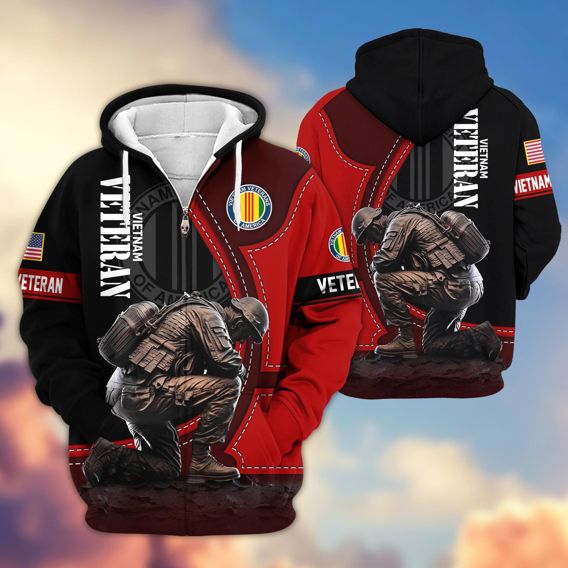 Premium US Veterans Zip Hoodie APHN251211, Gifts For US Veterans