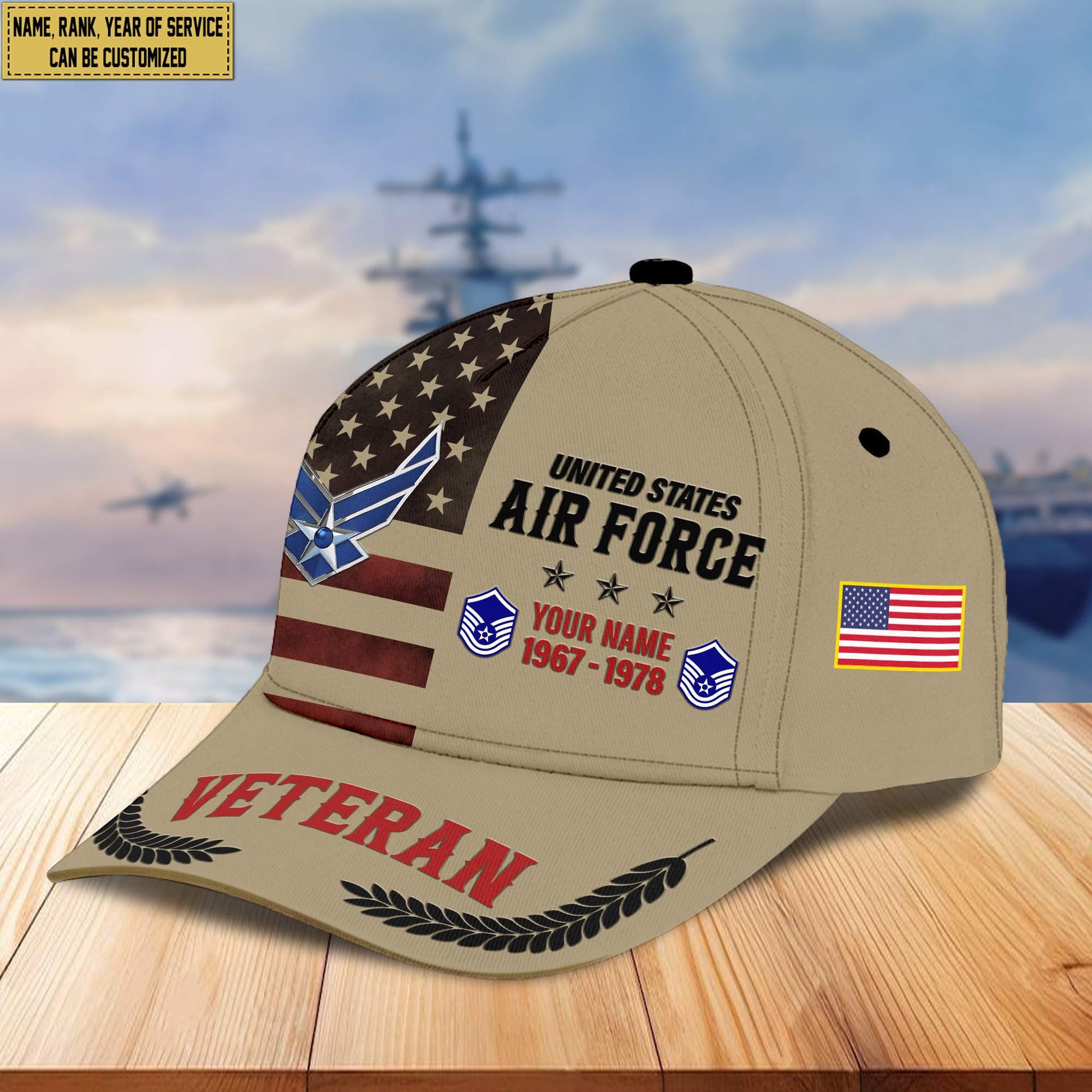 Premium USAF Veteran Custom Cap VPVC005304, Gifts For Air Force Veteran, Best Gifts On Father's Day, Armed Force Day, Independence Day, Veterans Day.