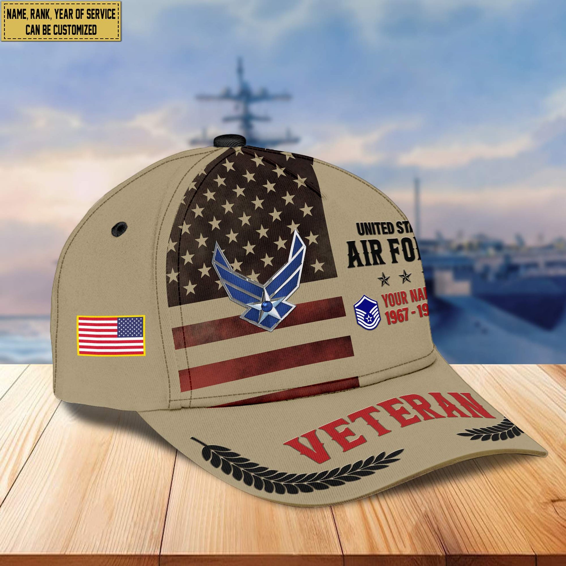 Premium USAF Veteran Custom Cap VPVC005304, Gifts For Air Force Veteran, Best Gifts On Father's Day, Armed Force Day, Independence Day, Veterans Day.