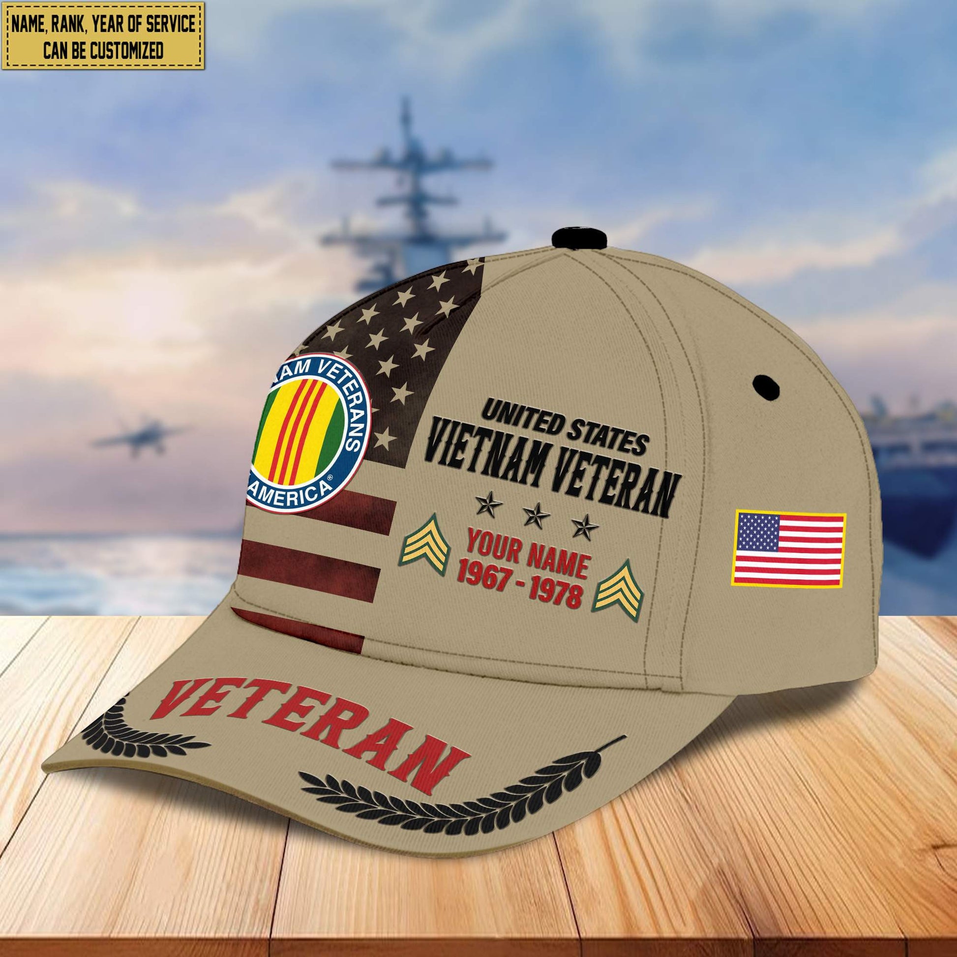 Premium Vietnam Veteran Custom Cap VPVC005306, Gifts For Vietnam Veteran, Best Gifts On Father's Day, Armed Force Day, Independence Day, Veterans Day.