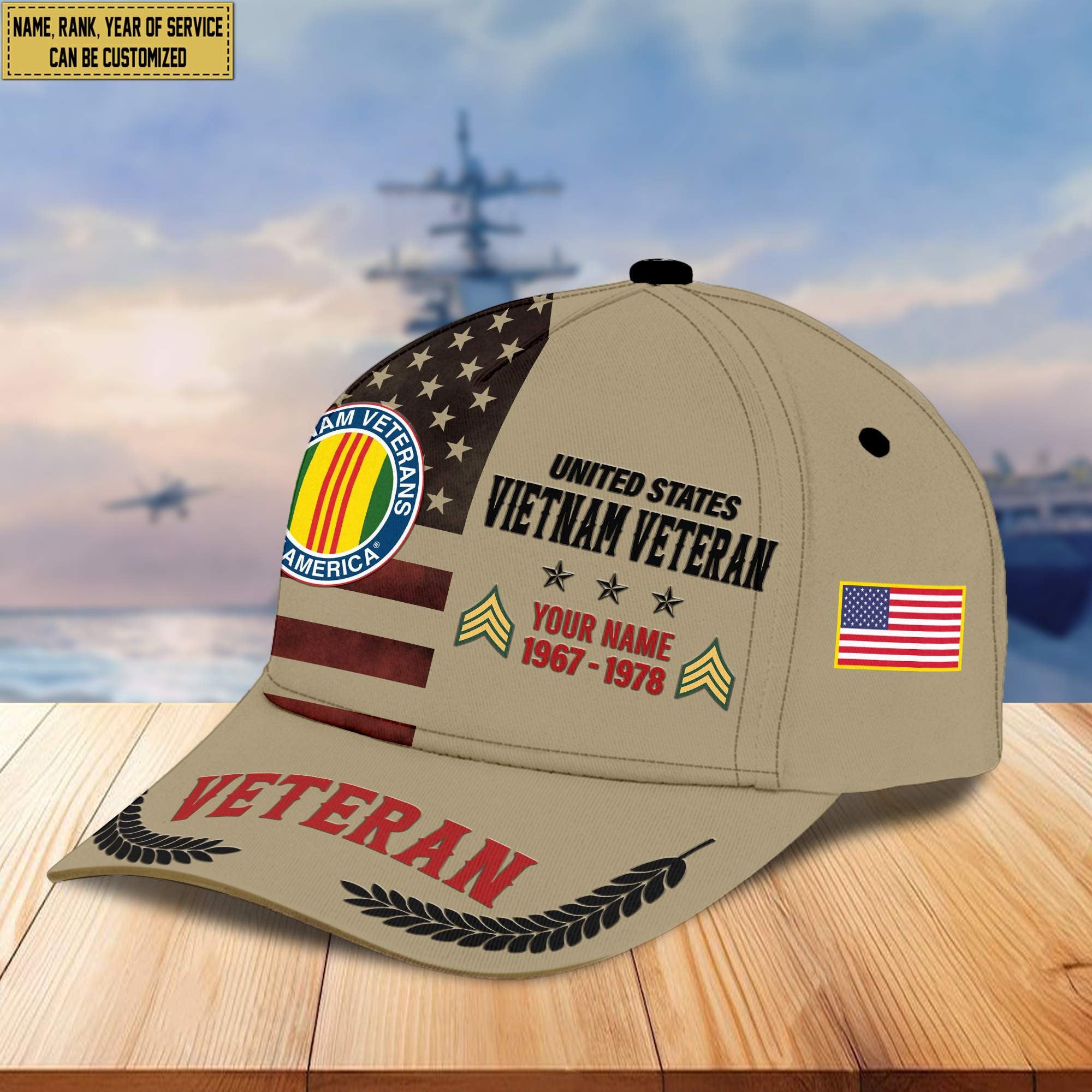 Premium Vietnam Veteran Custom Cap VPVC005306, Gifts For Vietnam Veteran, Best Gifts On Father's Day, Armed Force Day, Independence Day, Veterans Day.