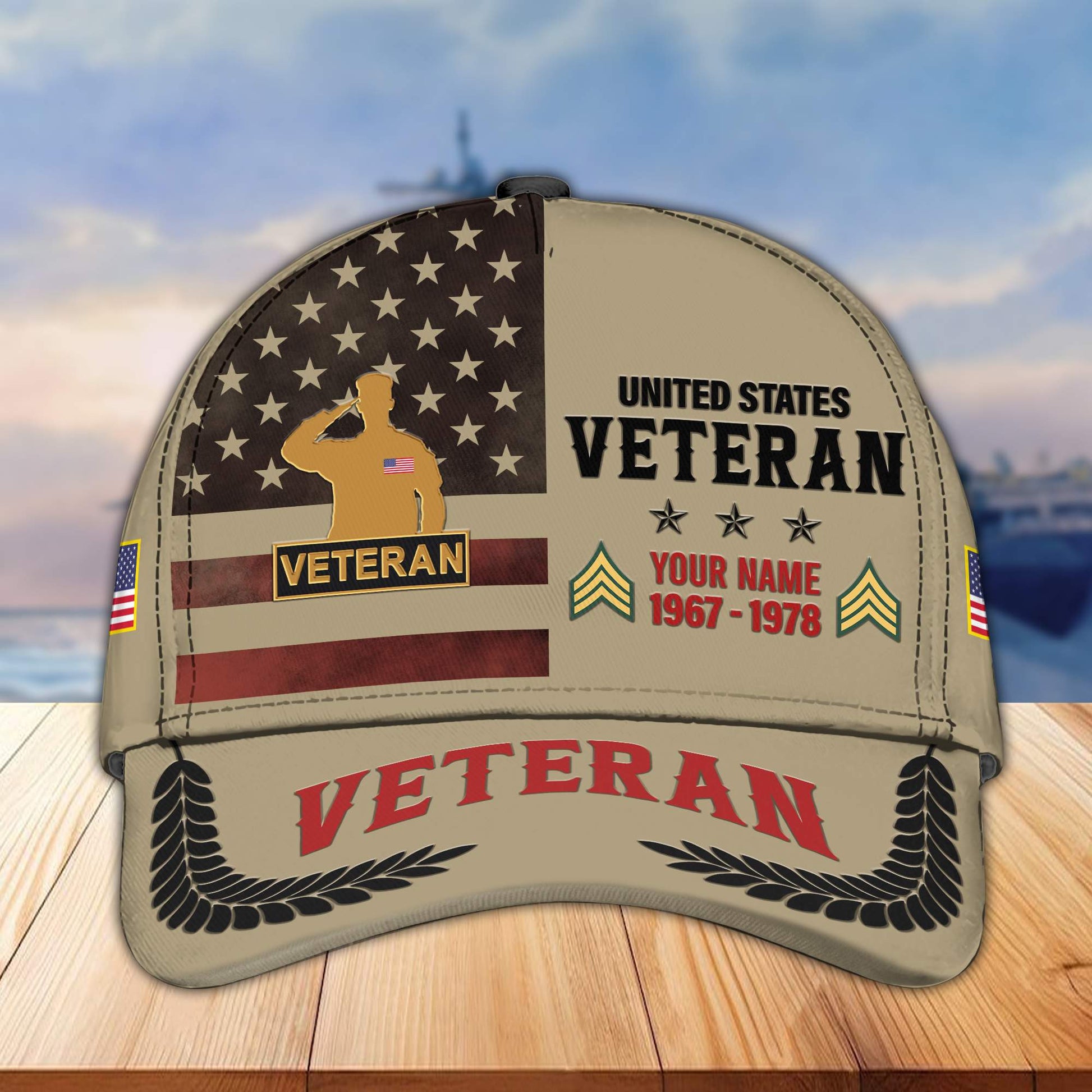 Premium US Veteran Custom Cap VPVC005307, Gifts For US Veteran, Best Gifts On Father's Day, Armed Force Day, Independence Day, Veterans Day.