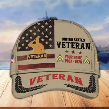 Premium US Veteran Custom Cap VPVC005307, Gifts For US Veteran, Best Gifts On Father's Day, Armed Force Day, Independence Day, Veterans Day.