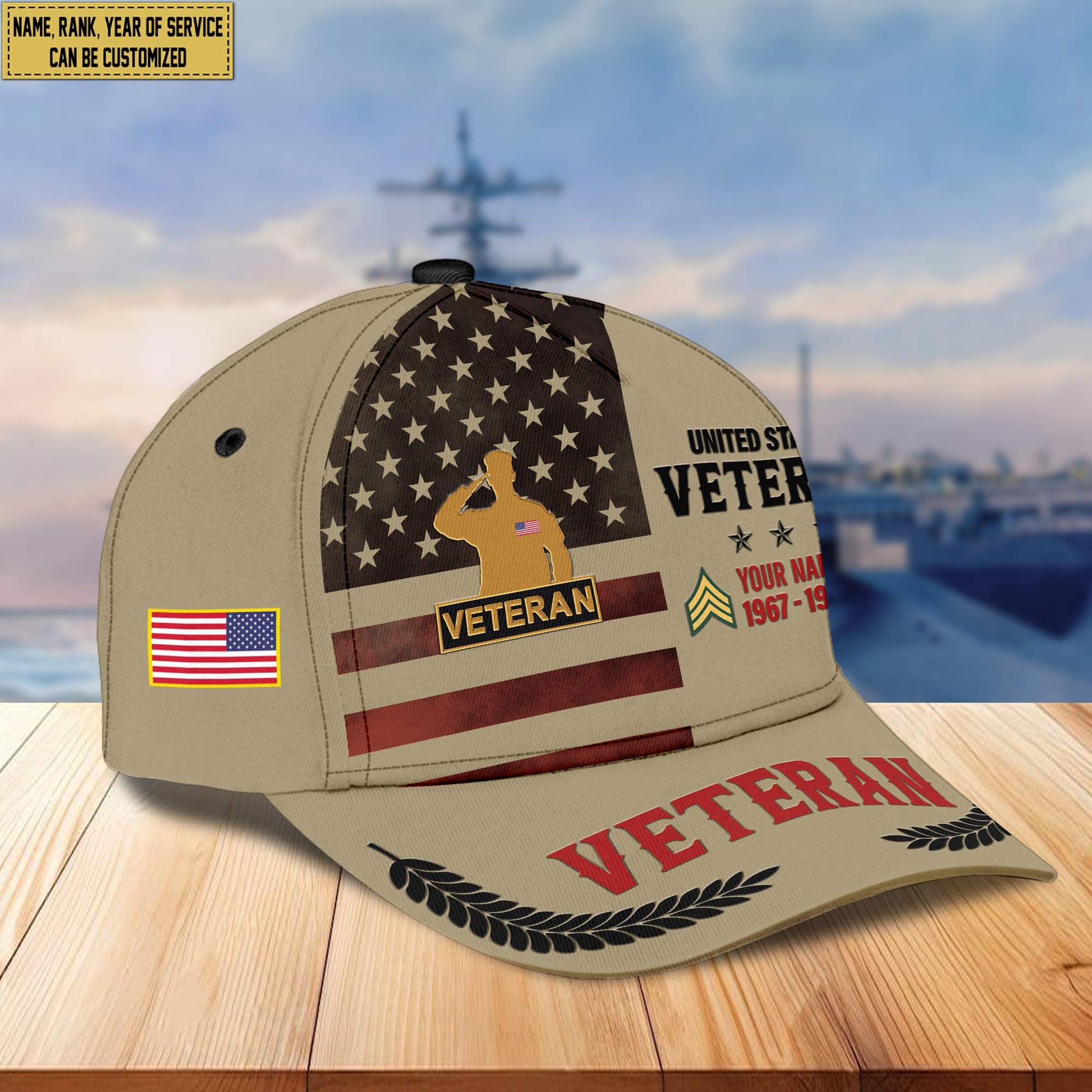 Premium US Veteran Custom Cap VPVC005307, Gifts For US Veteran, Best Gifts On Father's Day, Armed Force Day, Independence Day, Veterans Day.