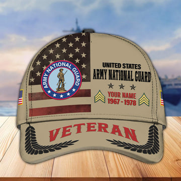 Premium Army National Guard Veteran Custom Cap VPVC005308, Gifts For Army National Guard Veteran, Best Gifts On Father's Day, Armed Force Day, Independence Day, Veterans Day.