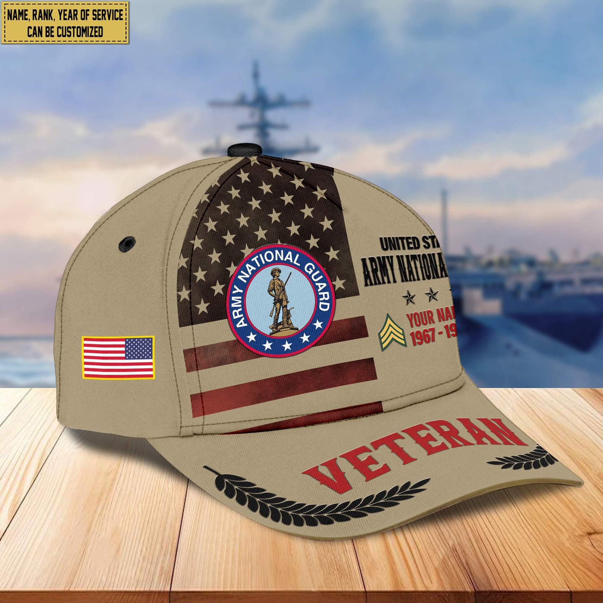Premium Army National Guard Veteran Custom Cap VPVC005308, Gifts For Army National Guard Veteran, Best Gifts On Father's Day, Armed Force Day, Independence Day, Veterans Day.